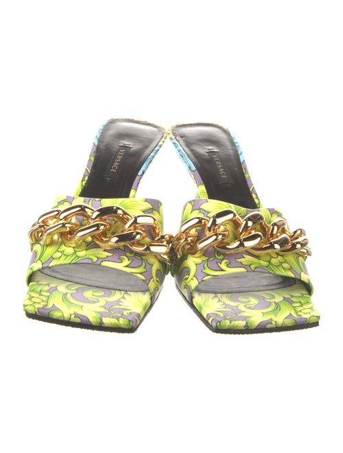 Versace Leather Printed Slides