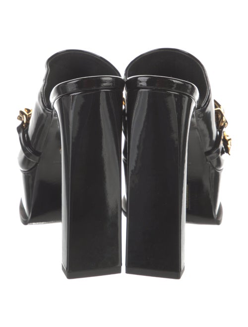 Versace Patent Leather Chain-Link Accents Slides
