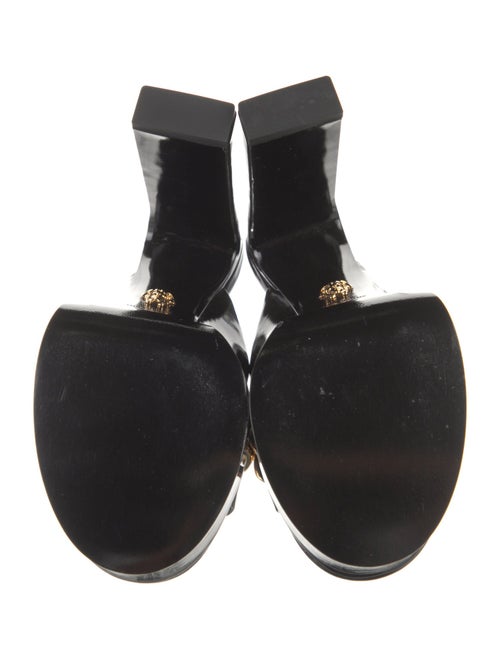 Versace Patent Leather Chain-Link Accents Slides