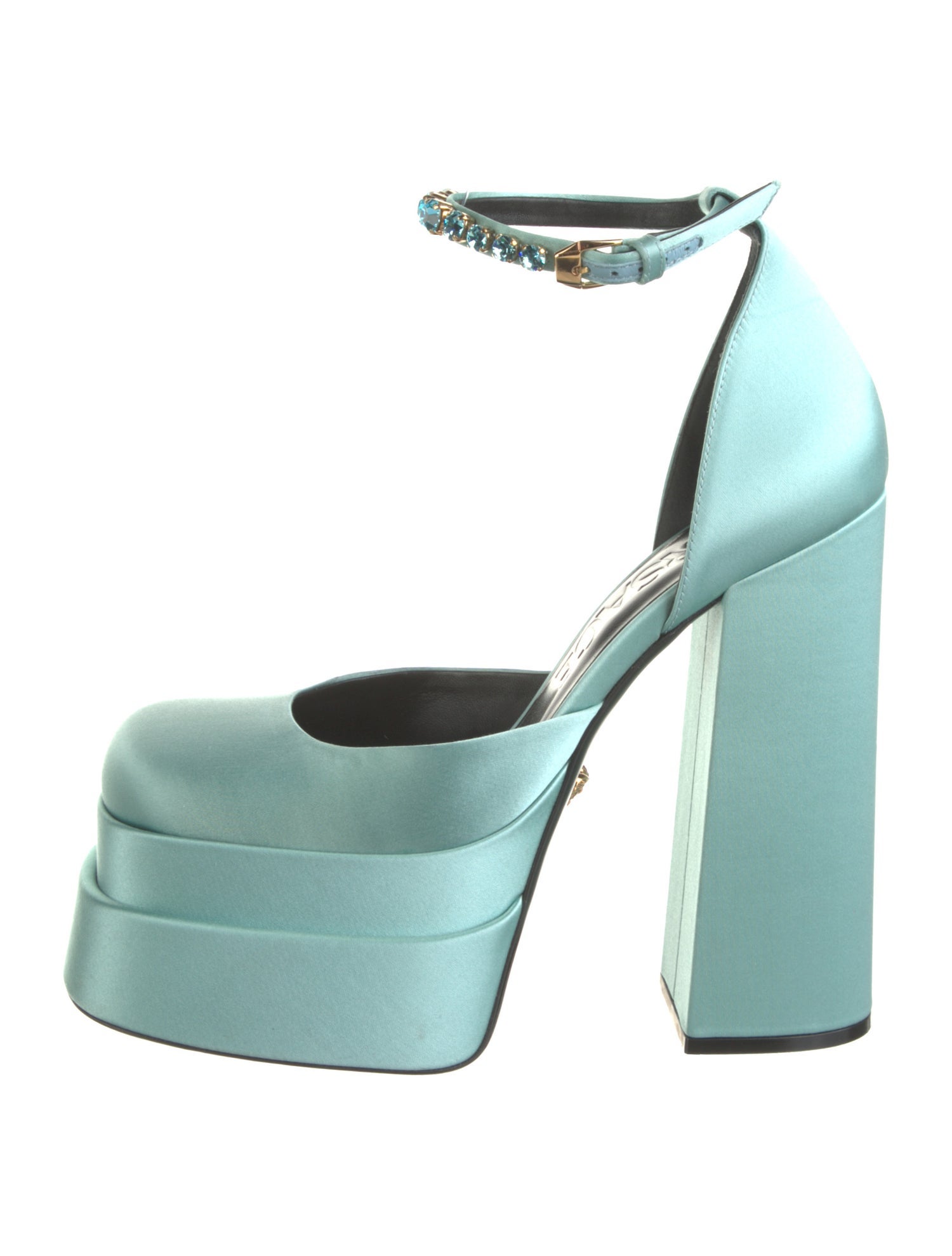 Versace Medusa Insignia Satin D'Orsay Pumps