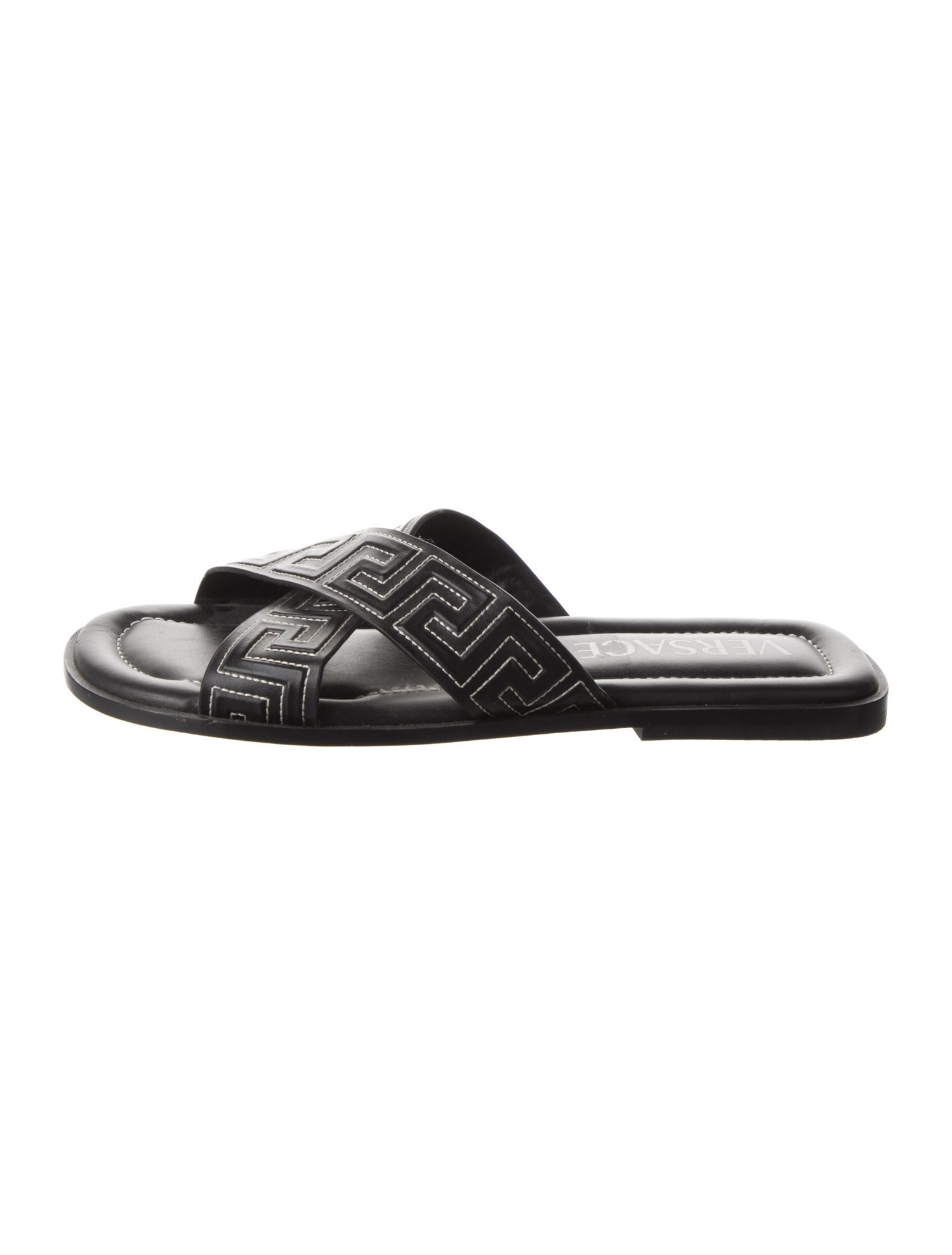 Versace Leather Patterned Slides