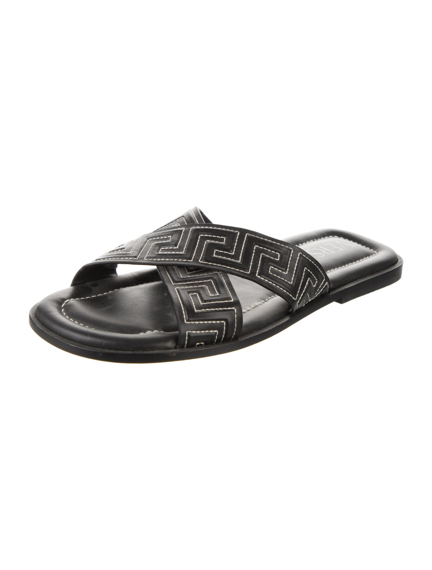 Versace Leather Patterned Slides