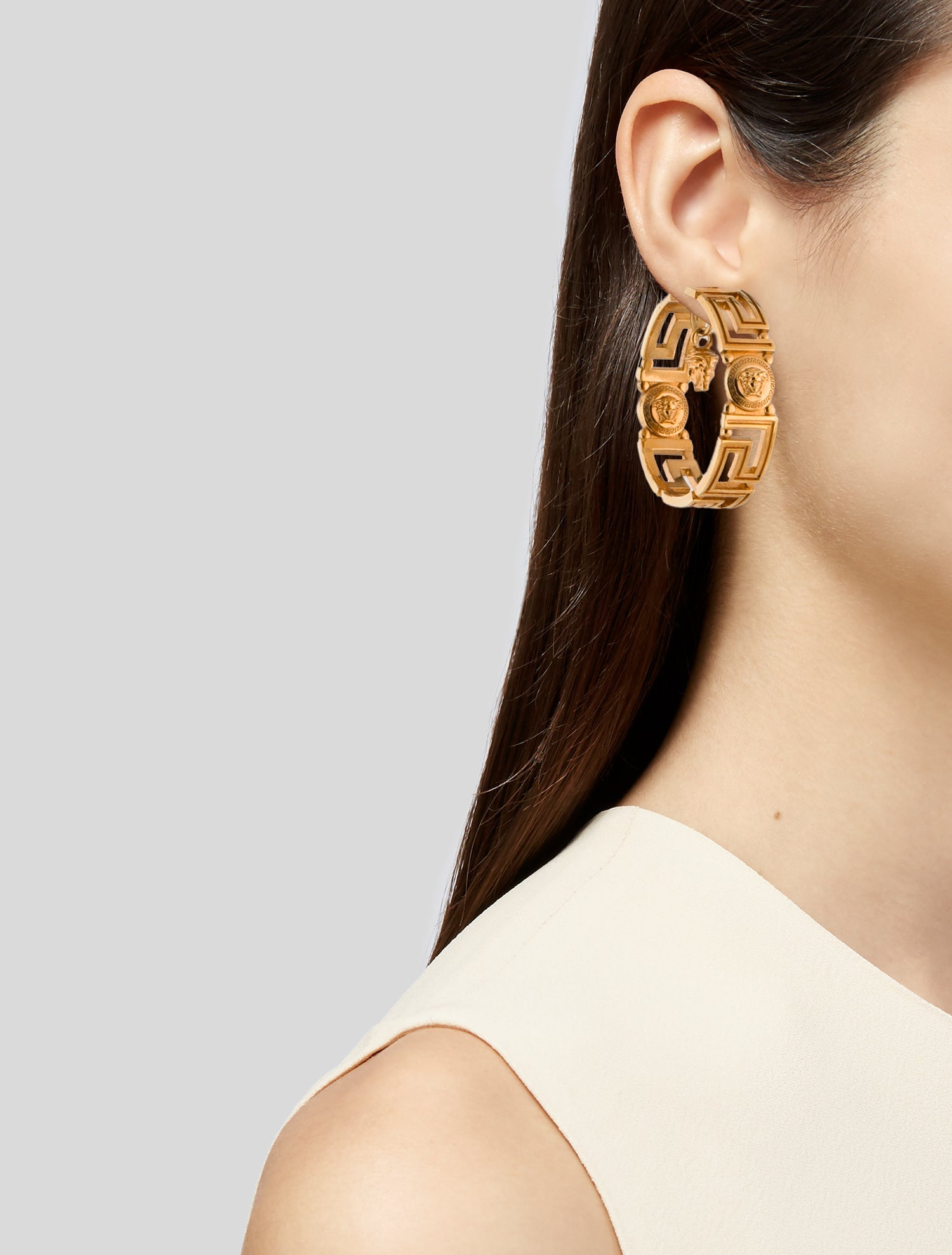 Versace Greca Hoop Earrings