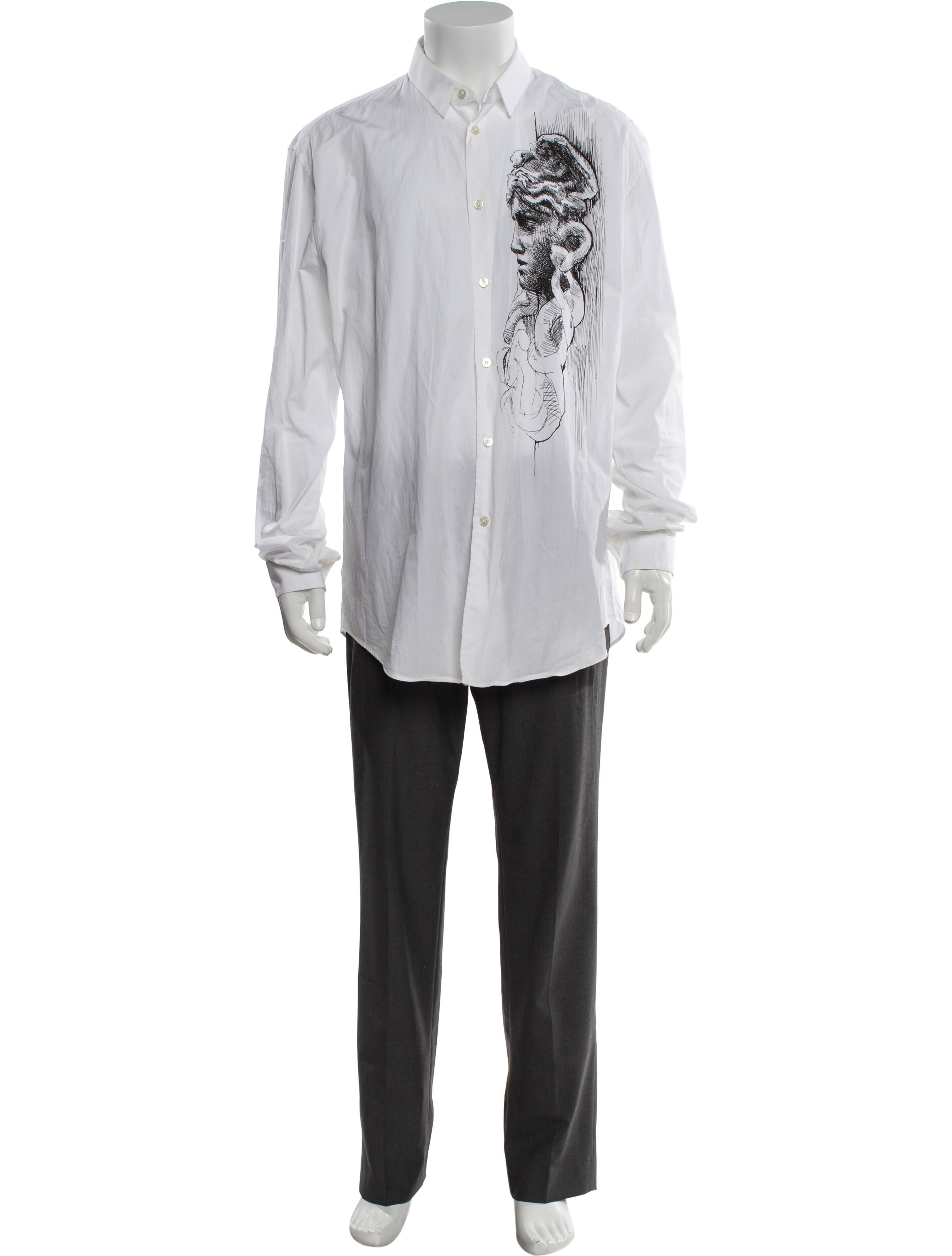 Versace Graphic Print Long Sleeve Dress Shirt