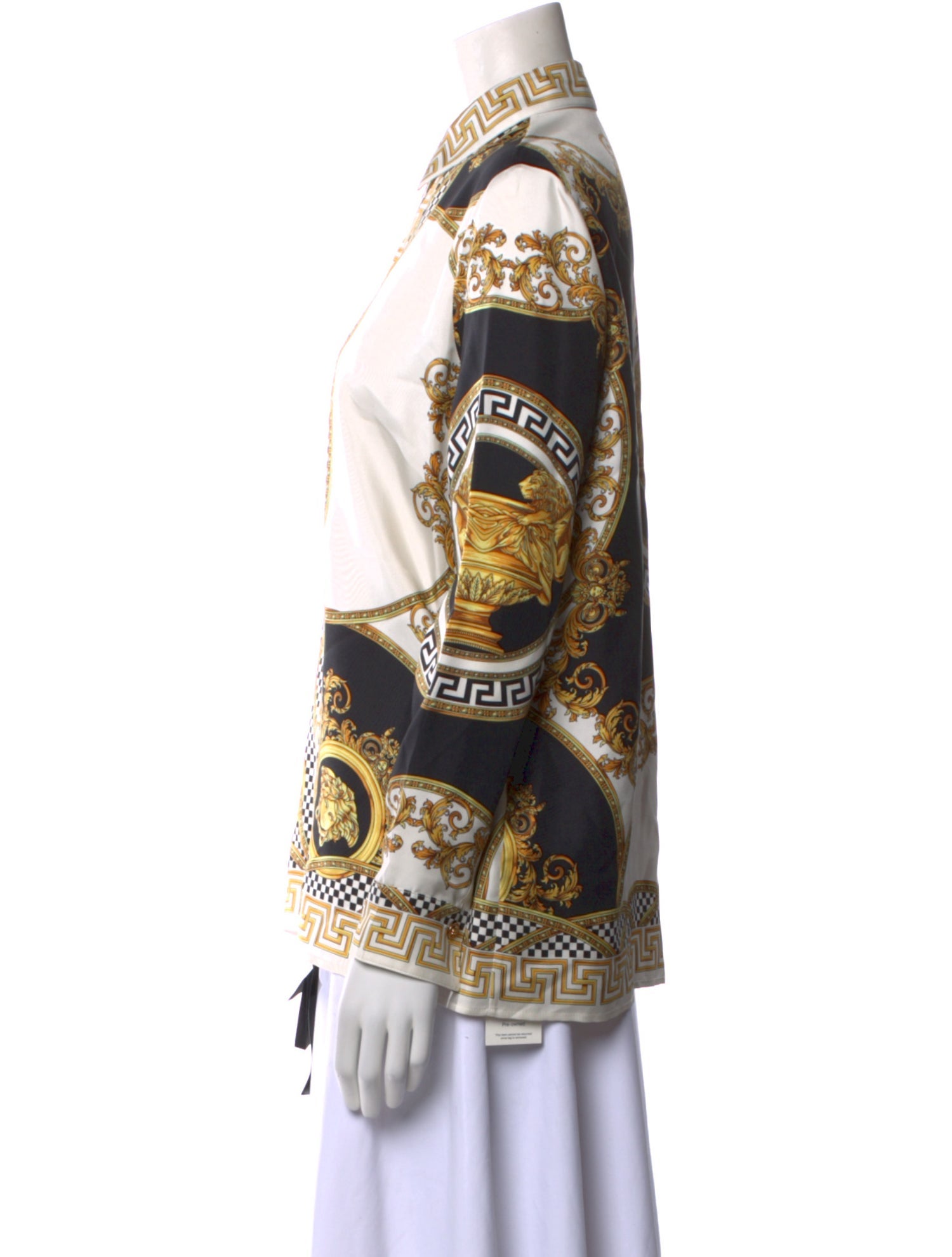 Versace Silk Printed Button-Up Top