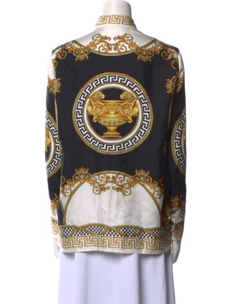 Versace Silk Printed Button-Up Top