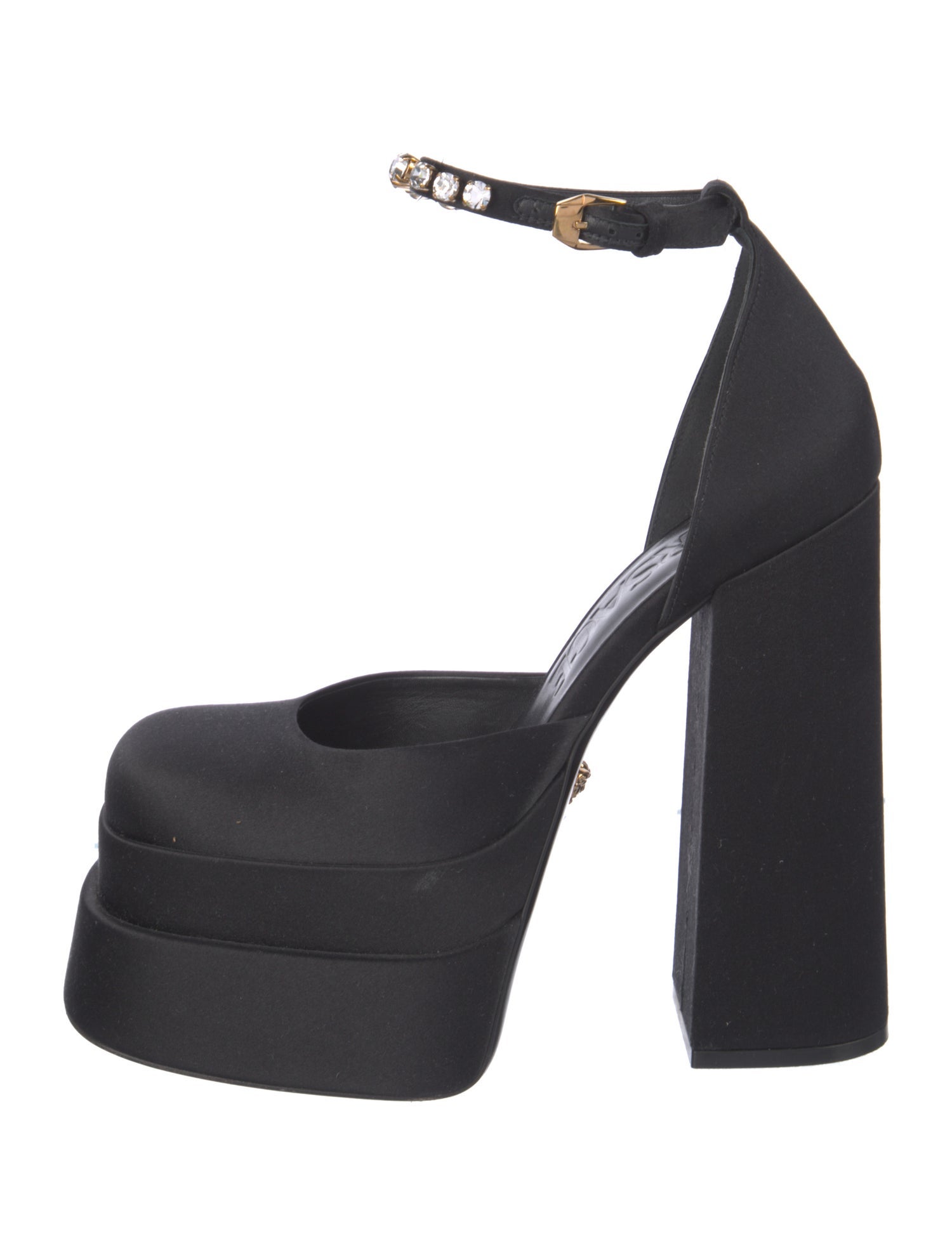 Versace Medusa Insignia Satin D'Orsay Pumps