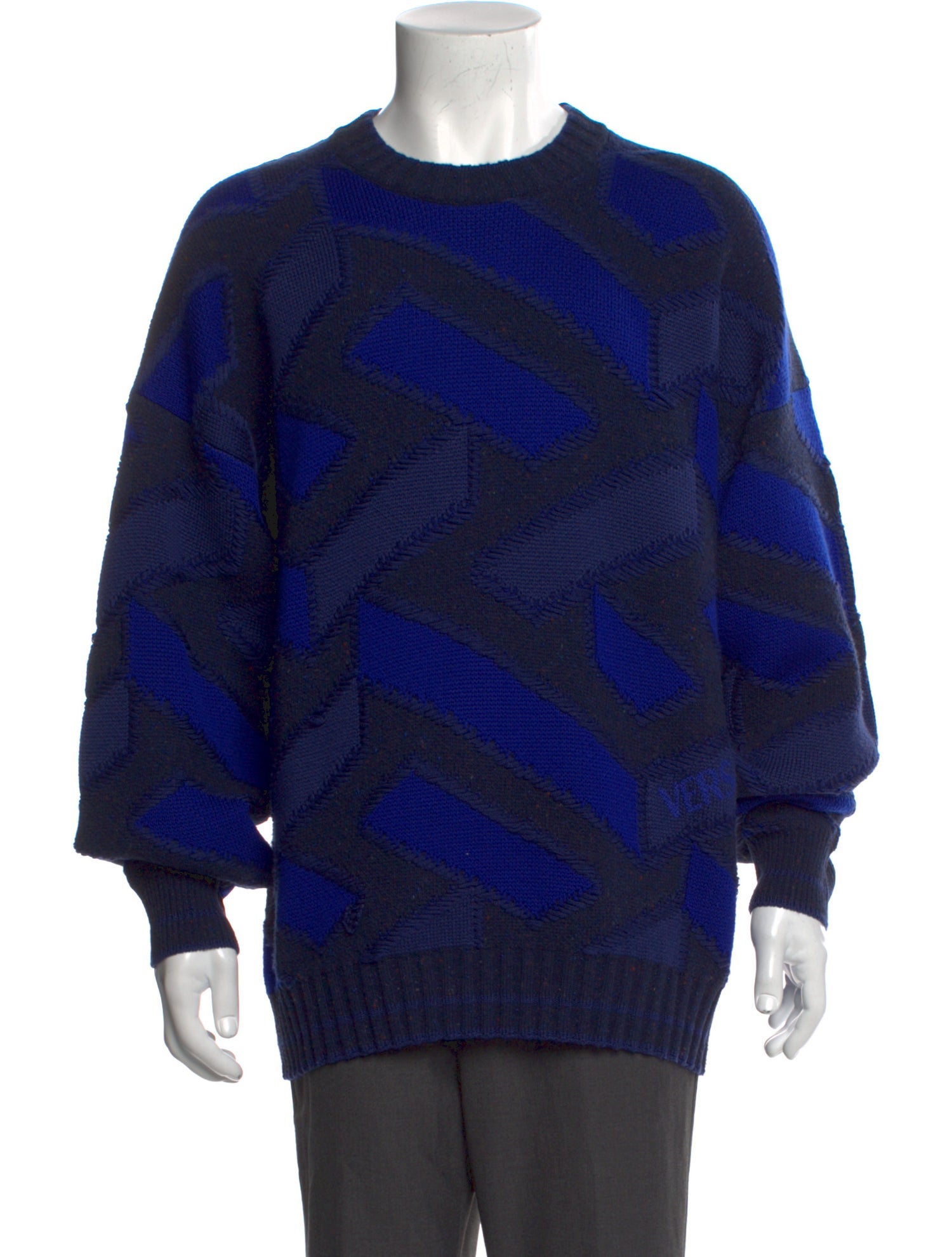 Versace Virgin Wool Printed Pullover