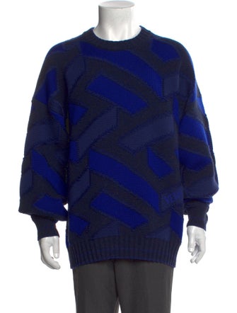 Versace Virgin Wool Printed Pullover