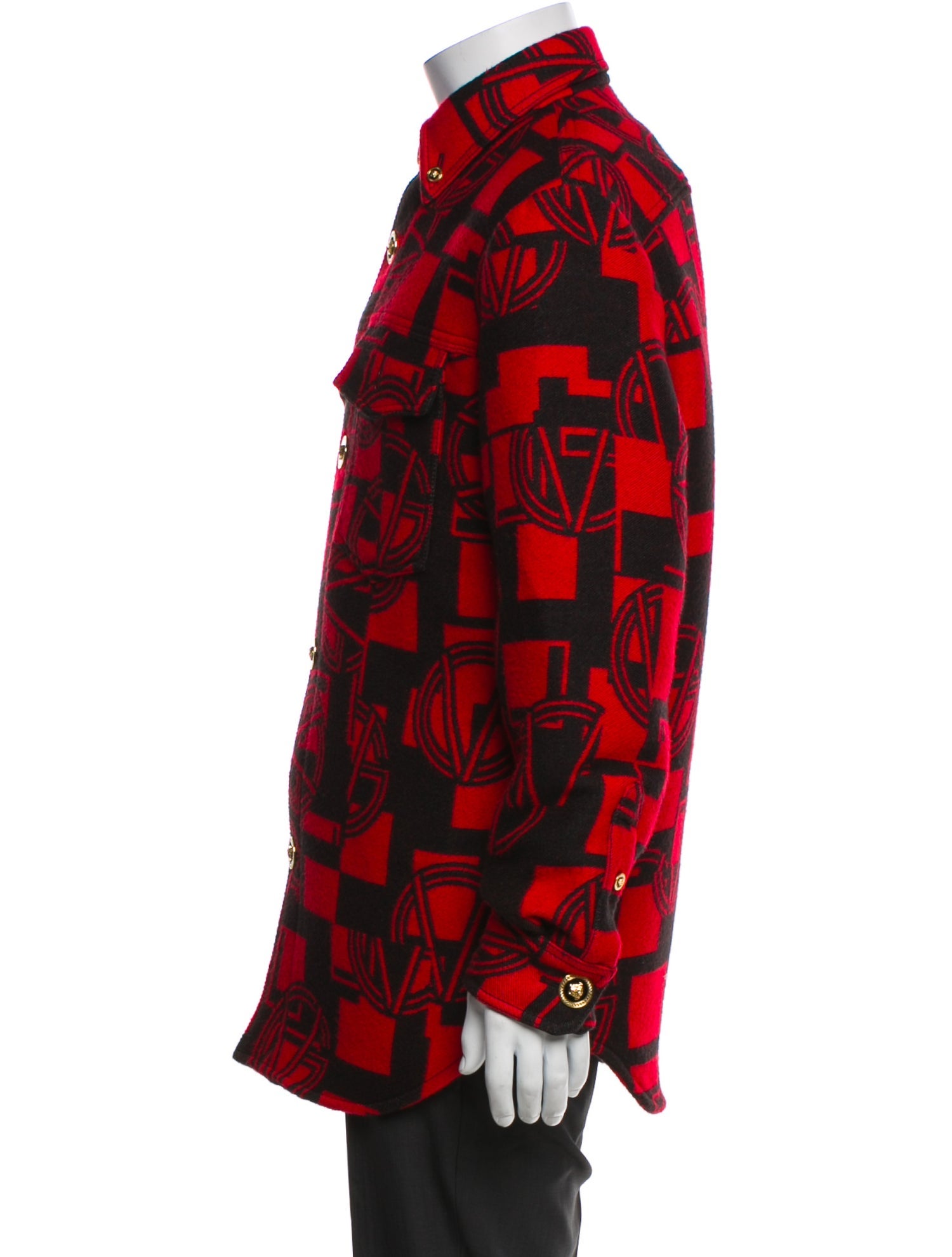 Versace Plaid Print Utility Jacket