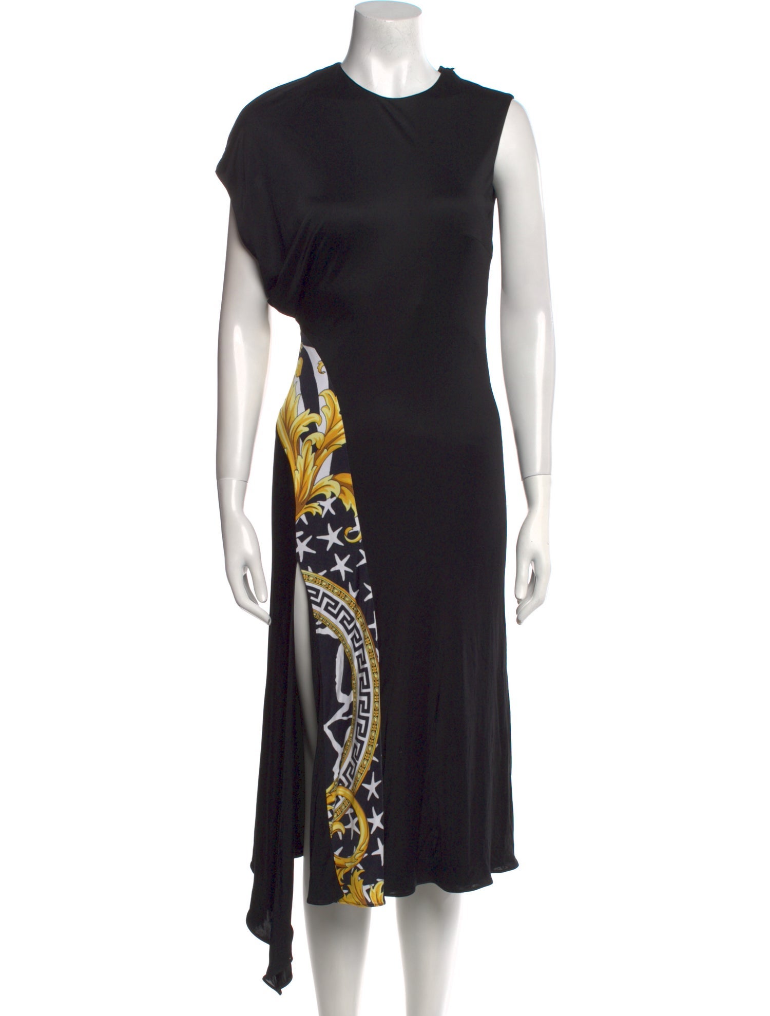 princess polly baby blue dress Versace Baroque-print Long-Sleeve Dress