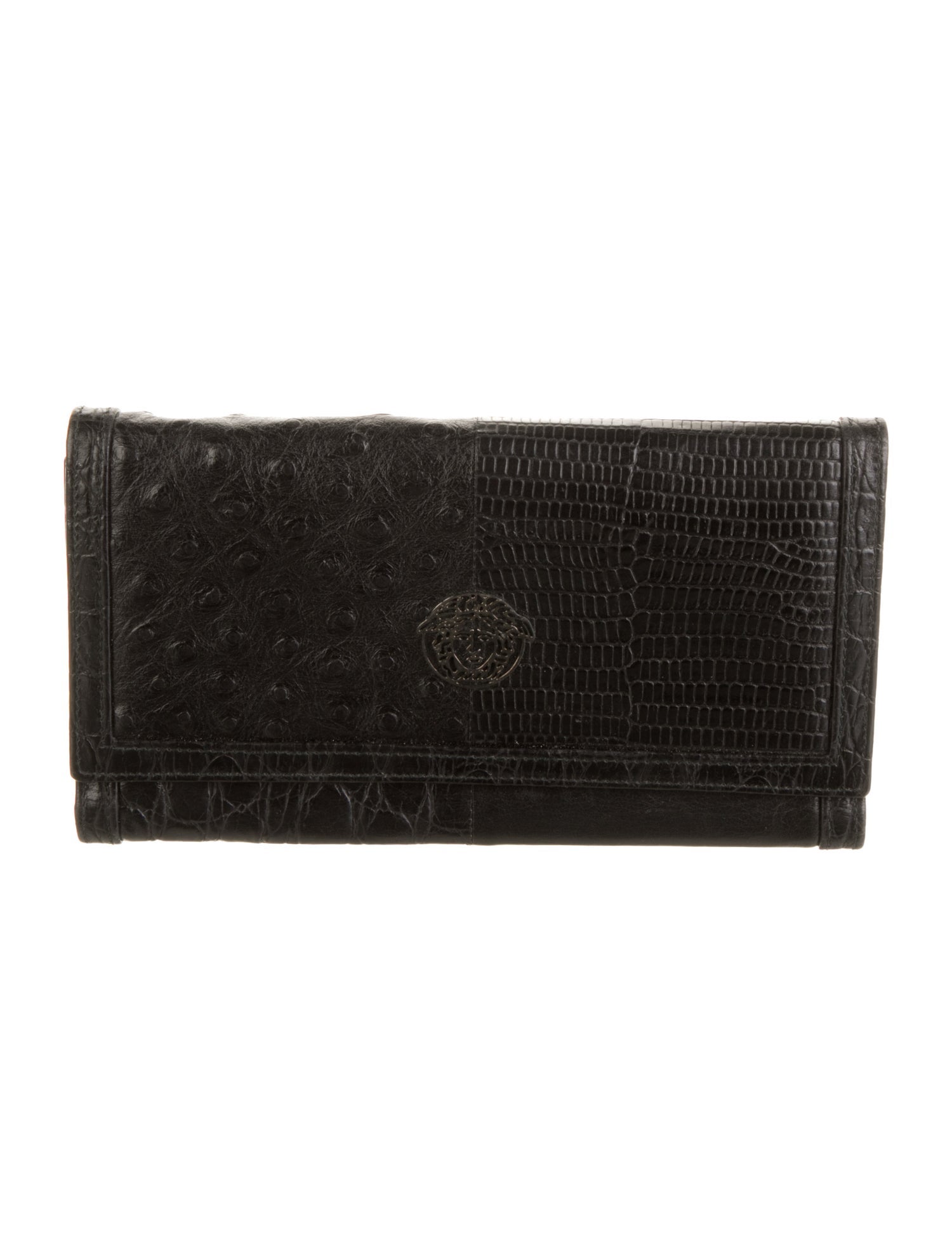 Gianni Versace Leather Printed Trifold Wallet