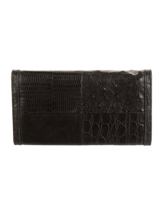 Gianni Versace Leather Printed Trifold Wallet