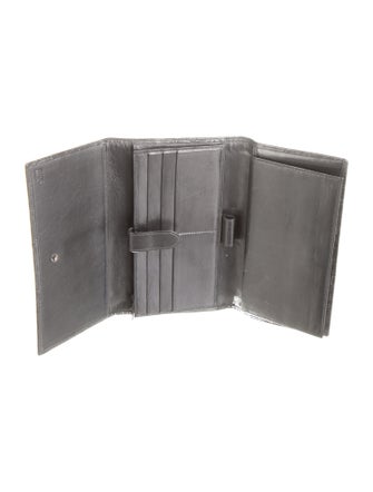 Gianni Versace Leather Printed Trifold Wallet