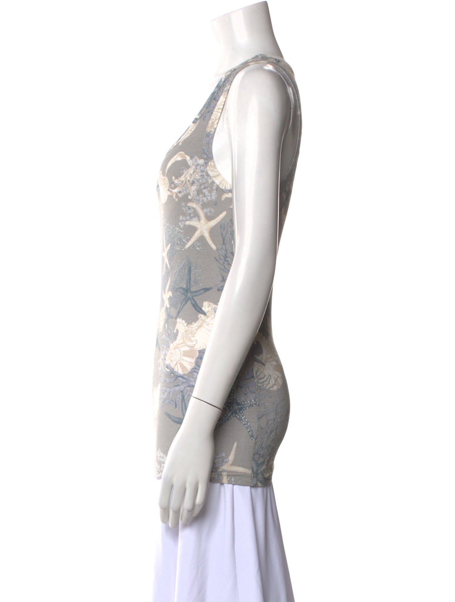 Versace Printed Scoop Neck Top