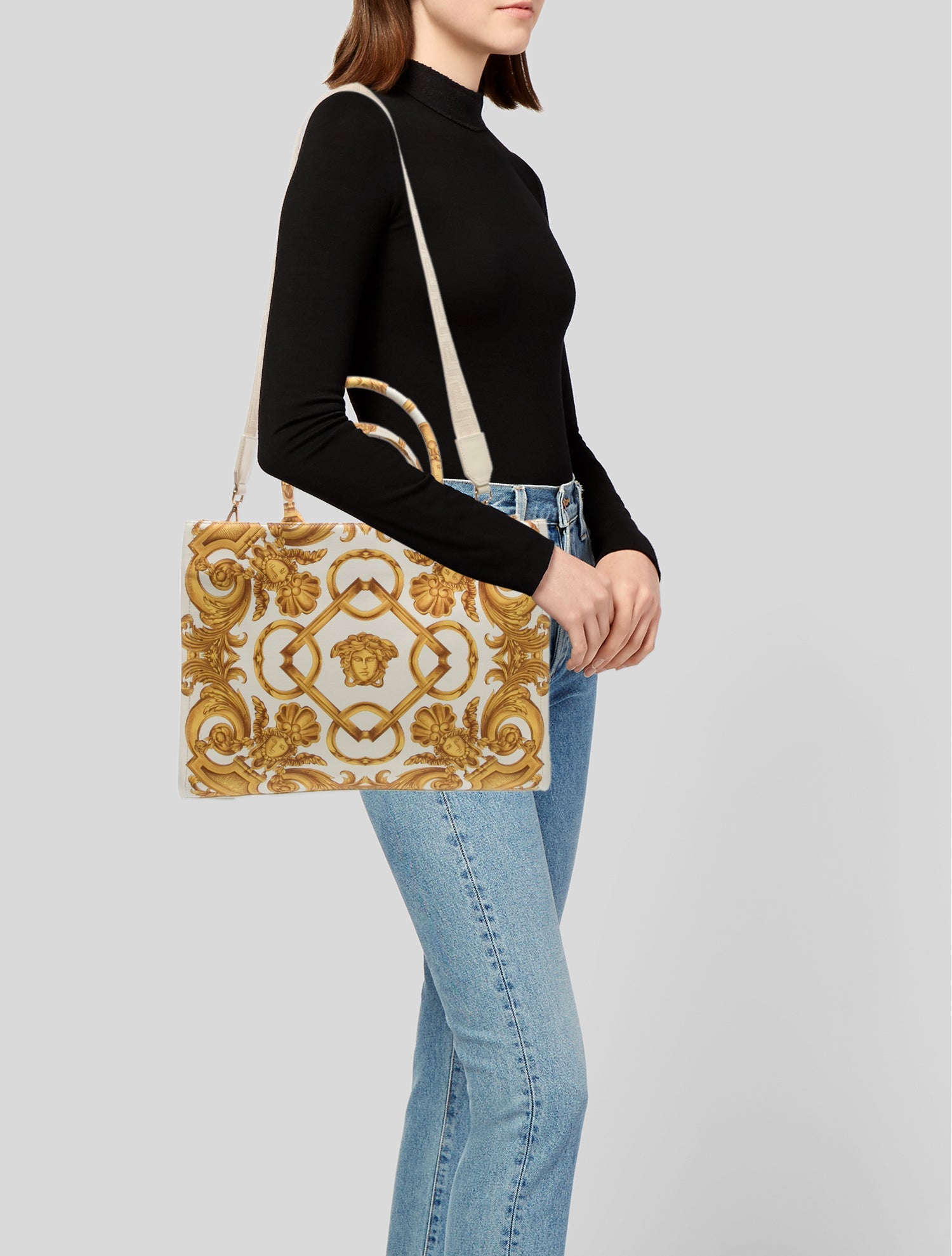 Versace Canvas Shoulder Bag