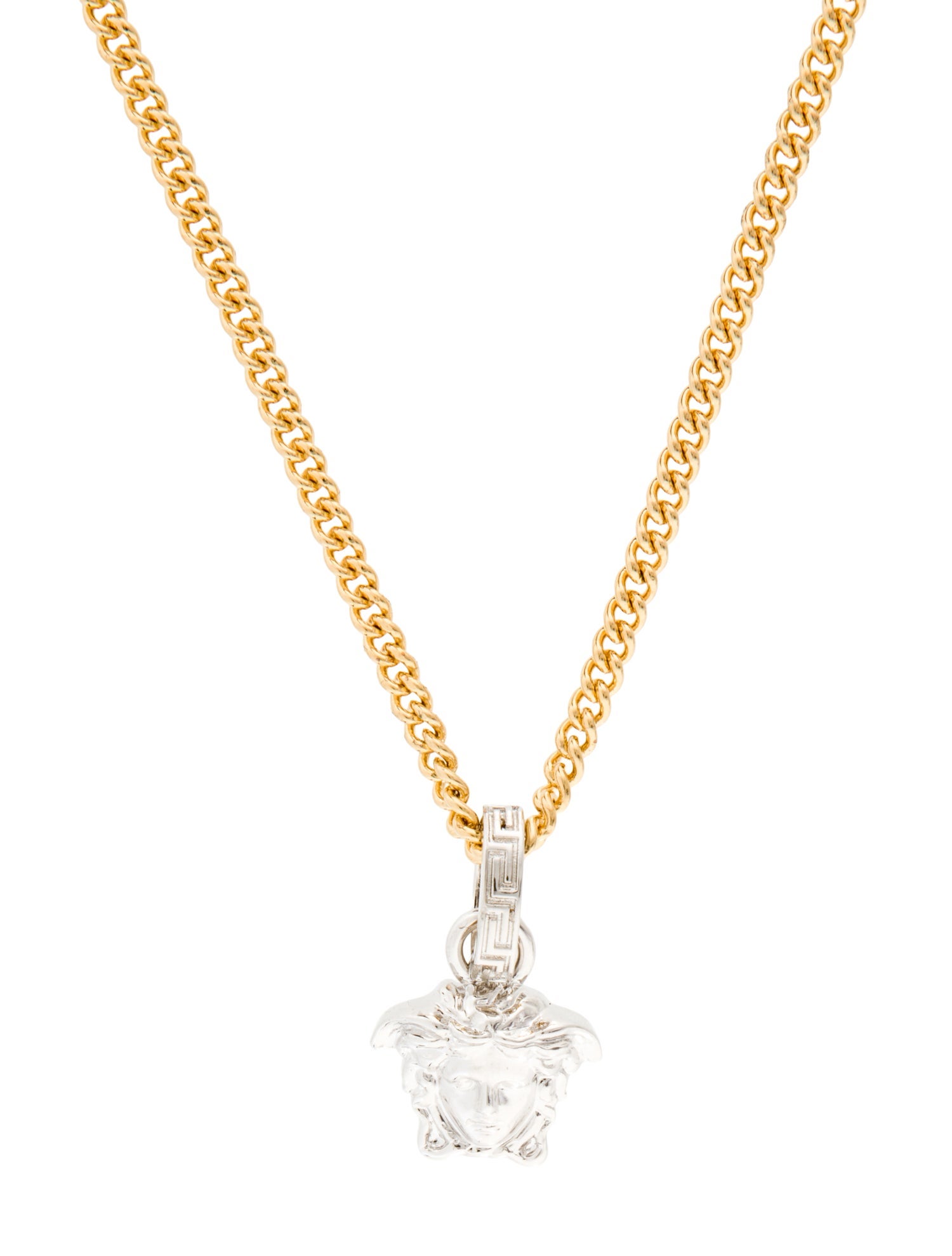 Versace Two-Tone Medusa Pendant Necklace