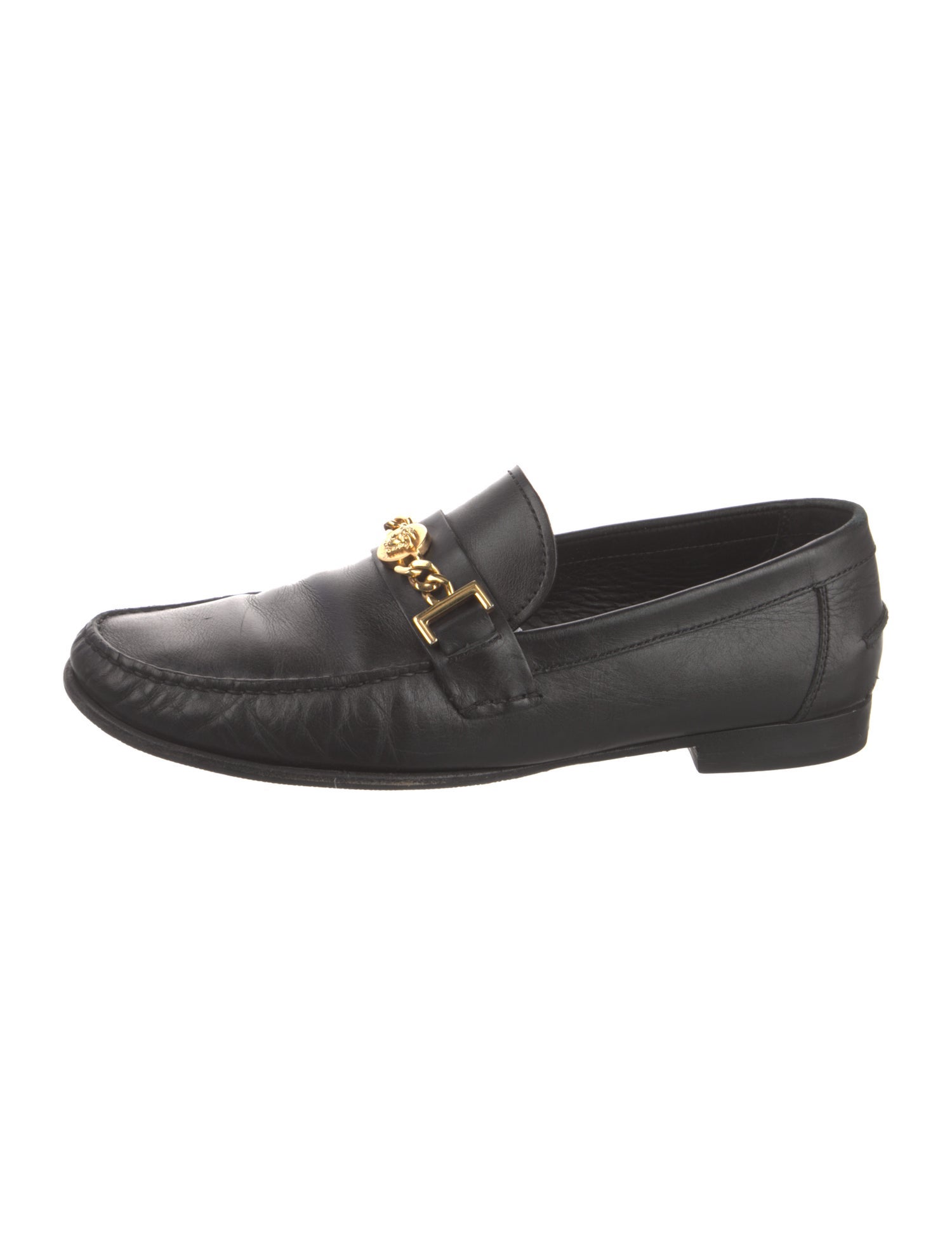Versace Medusa Insignia Leather Dress Loafers