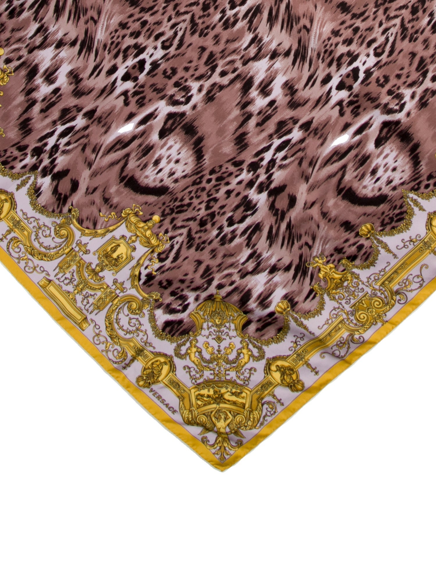 Versace Miami Leopard Silk Scarf