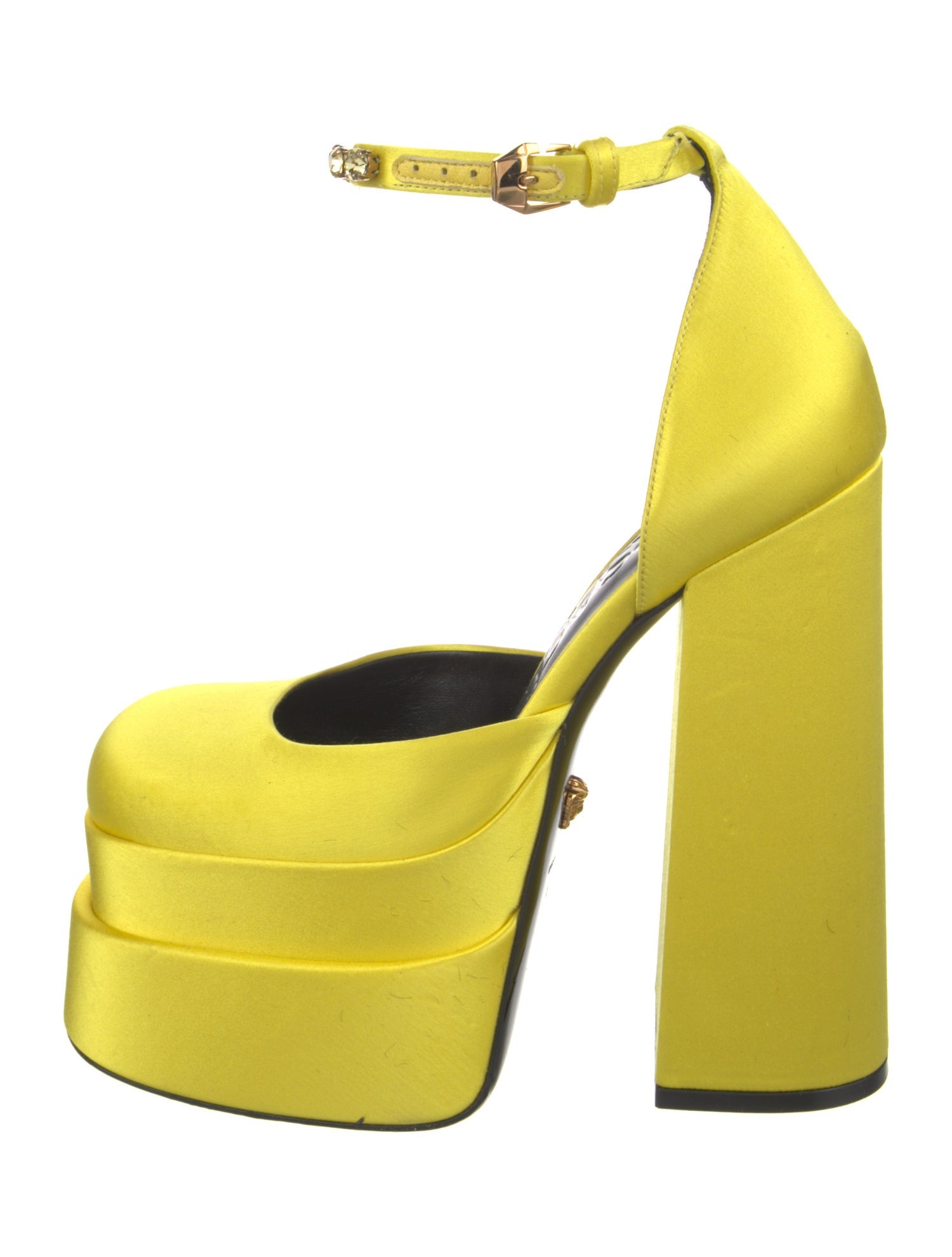 Versace Medusa Insignia Satin D'Orsay Pumps