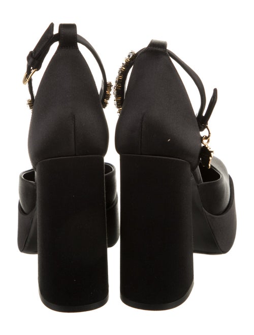Versace Satin Crystal Embellishments D'Orsay Pumps