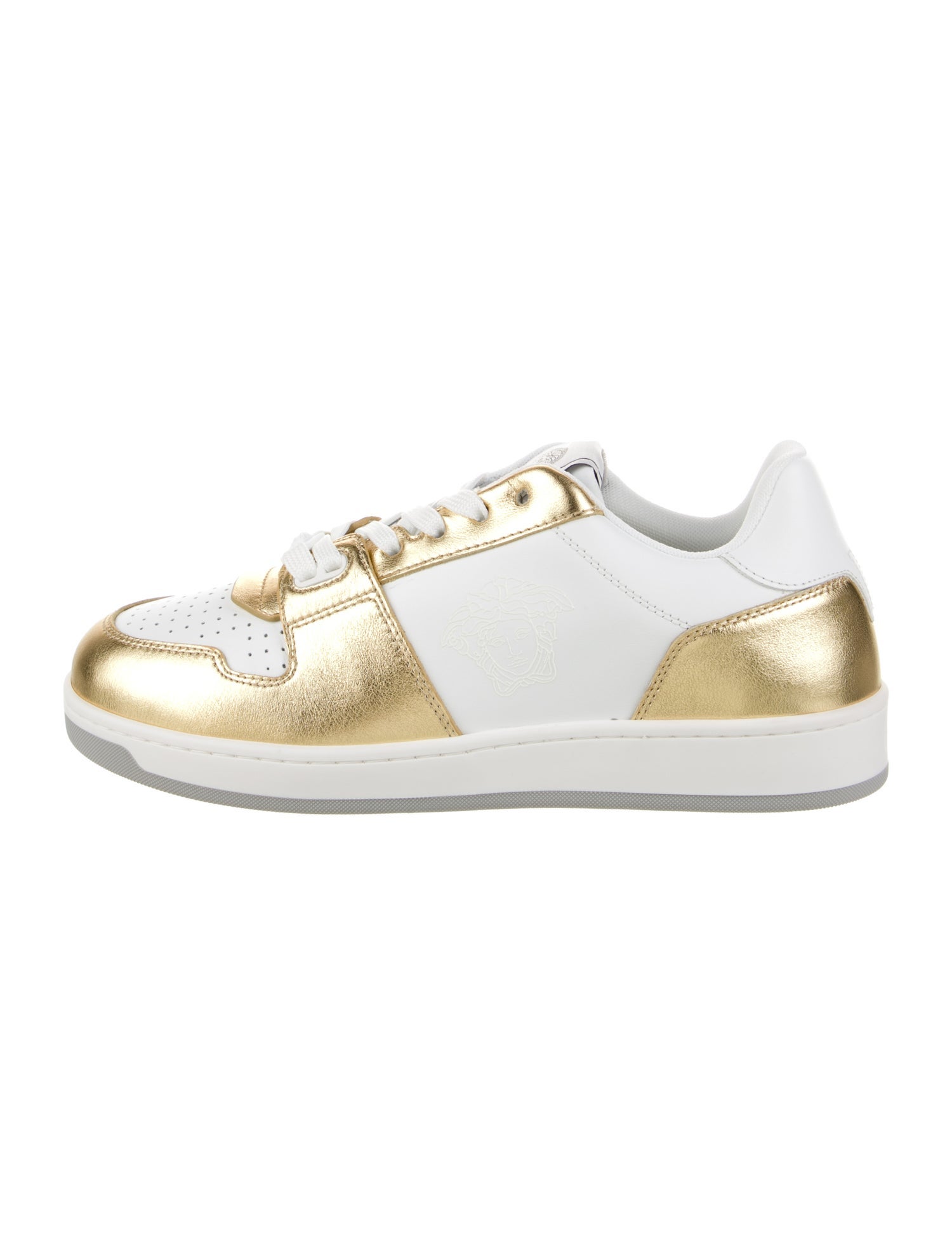 Versace Leather Colorblock Pattern Sneakers