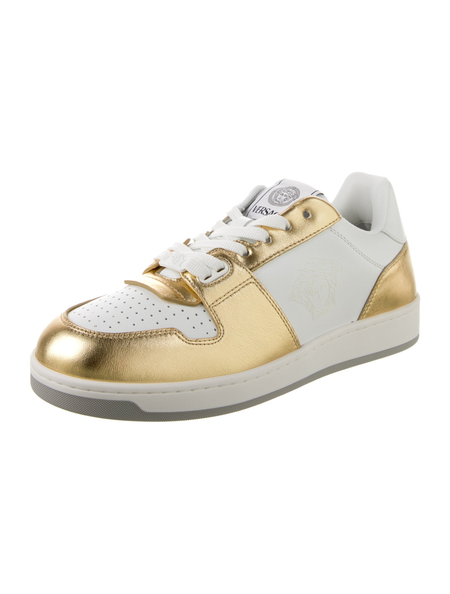Versace Leather Colorblock Pattern Sneakers