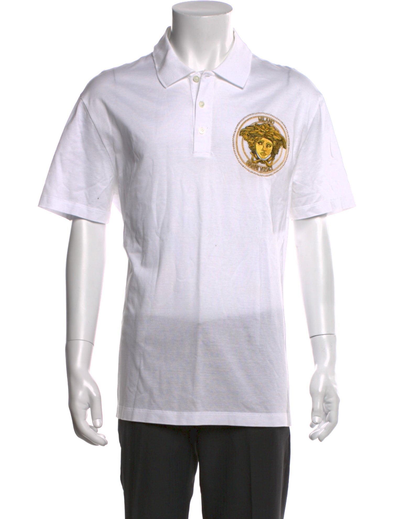 Versace Graphic Print Collar Polo Shirt