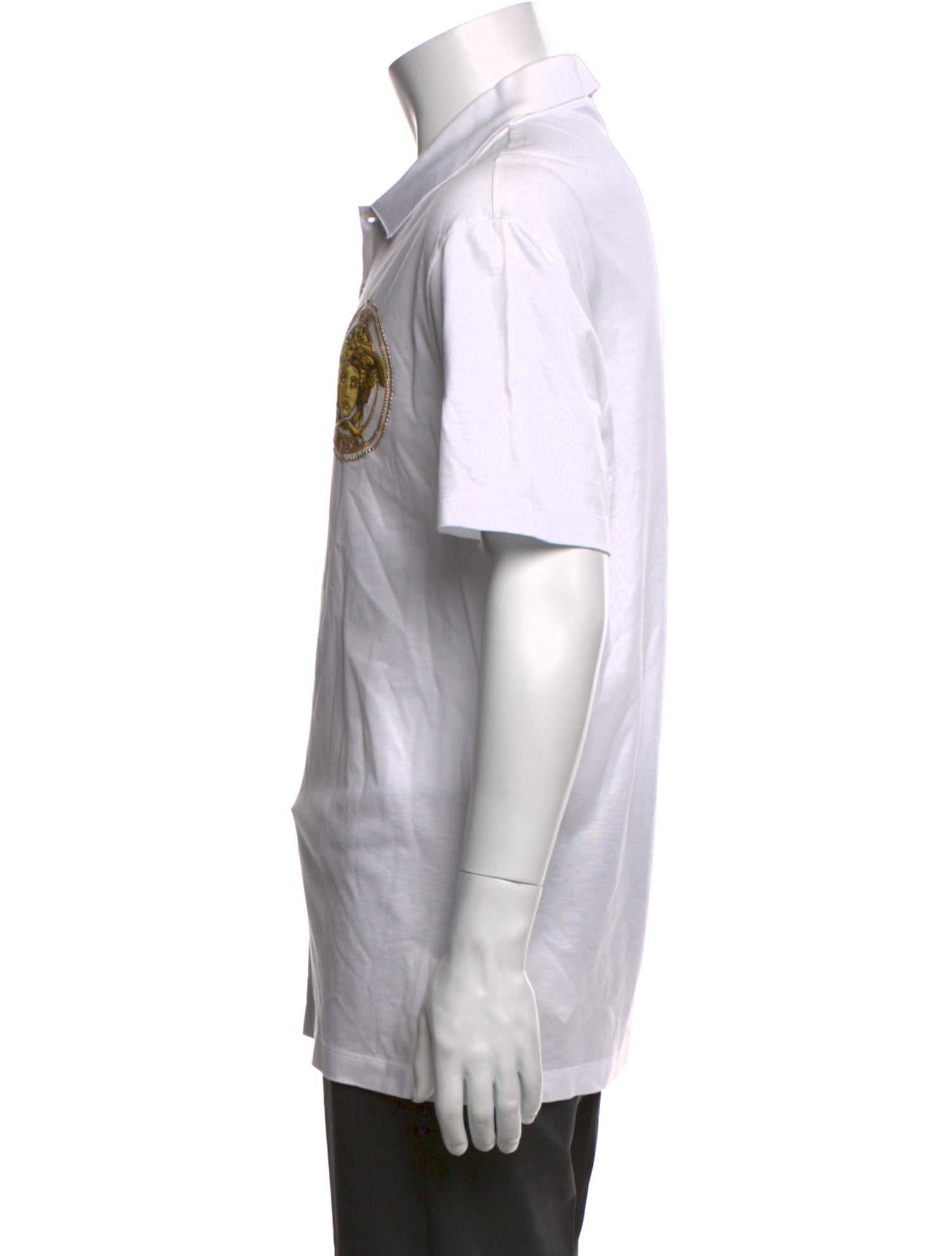 Versace Graphic Print Collar Polo Shirt