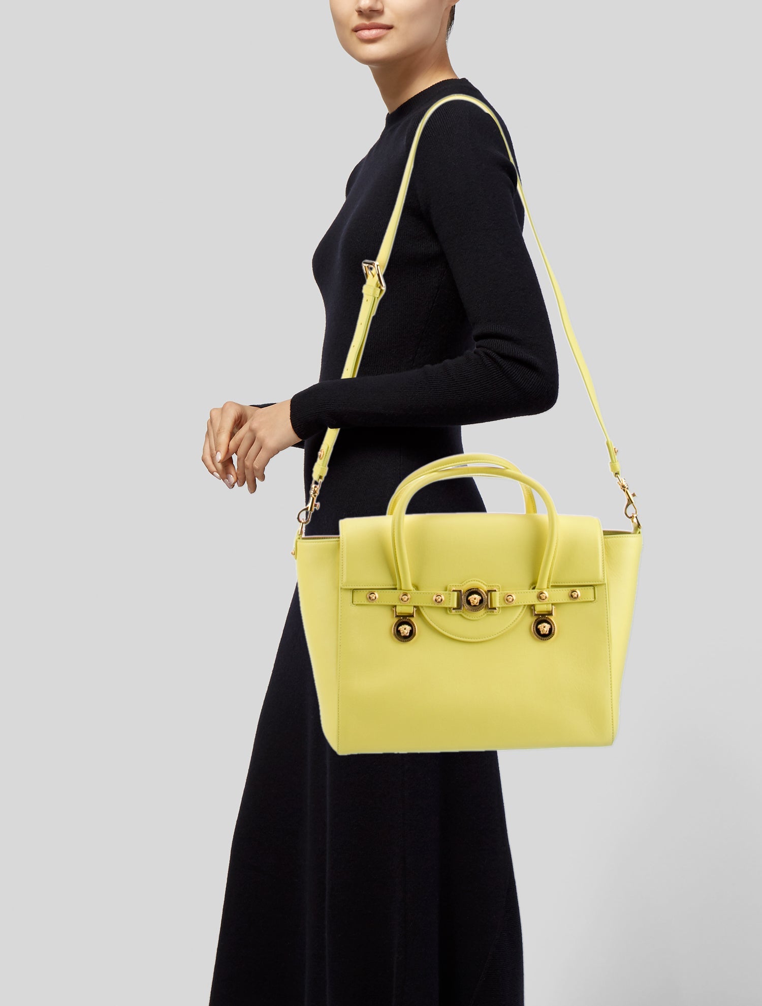 Versace Leather Top Handle Bag