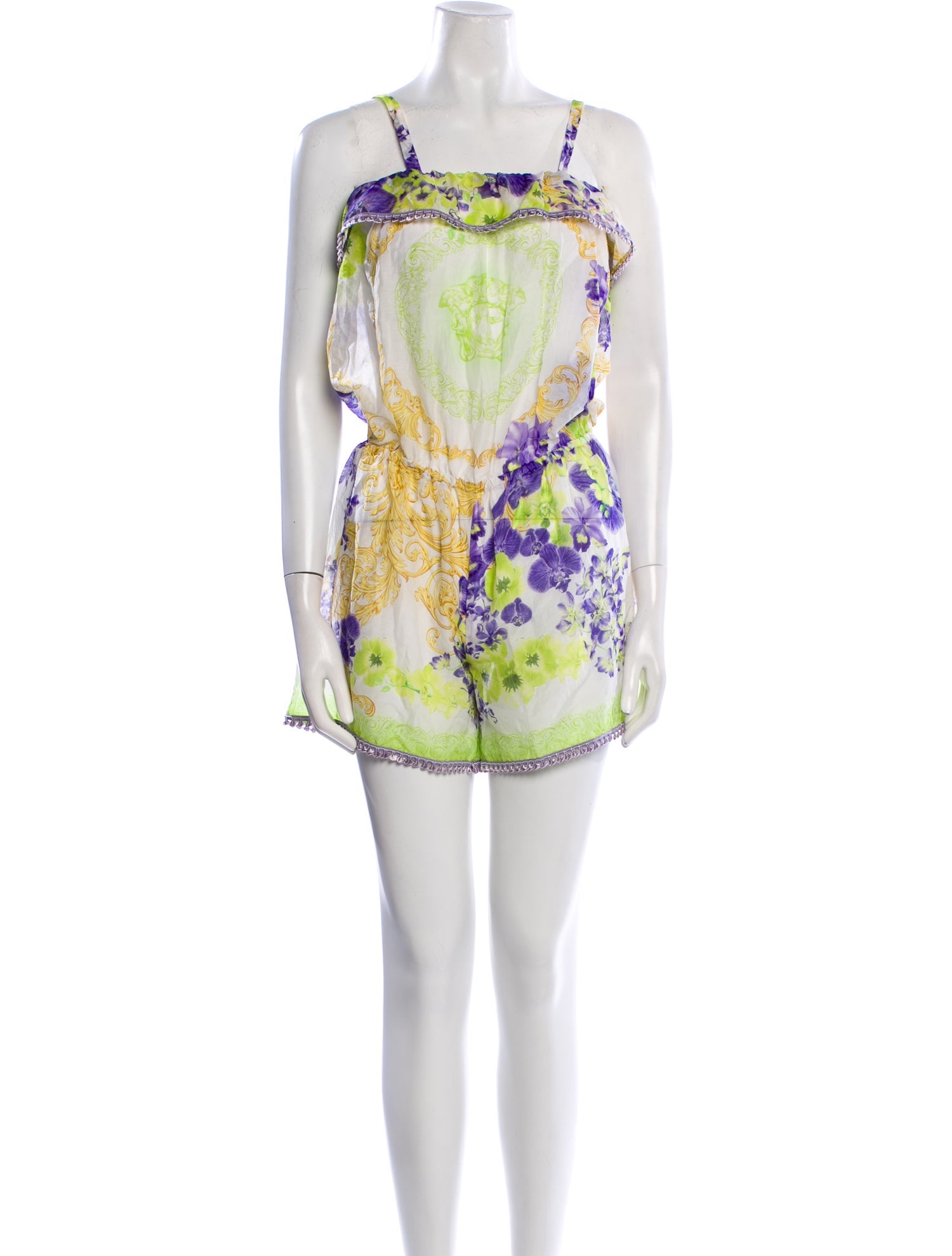 Versace Printed Square Neckline Romper w/ Tags