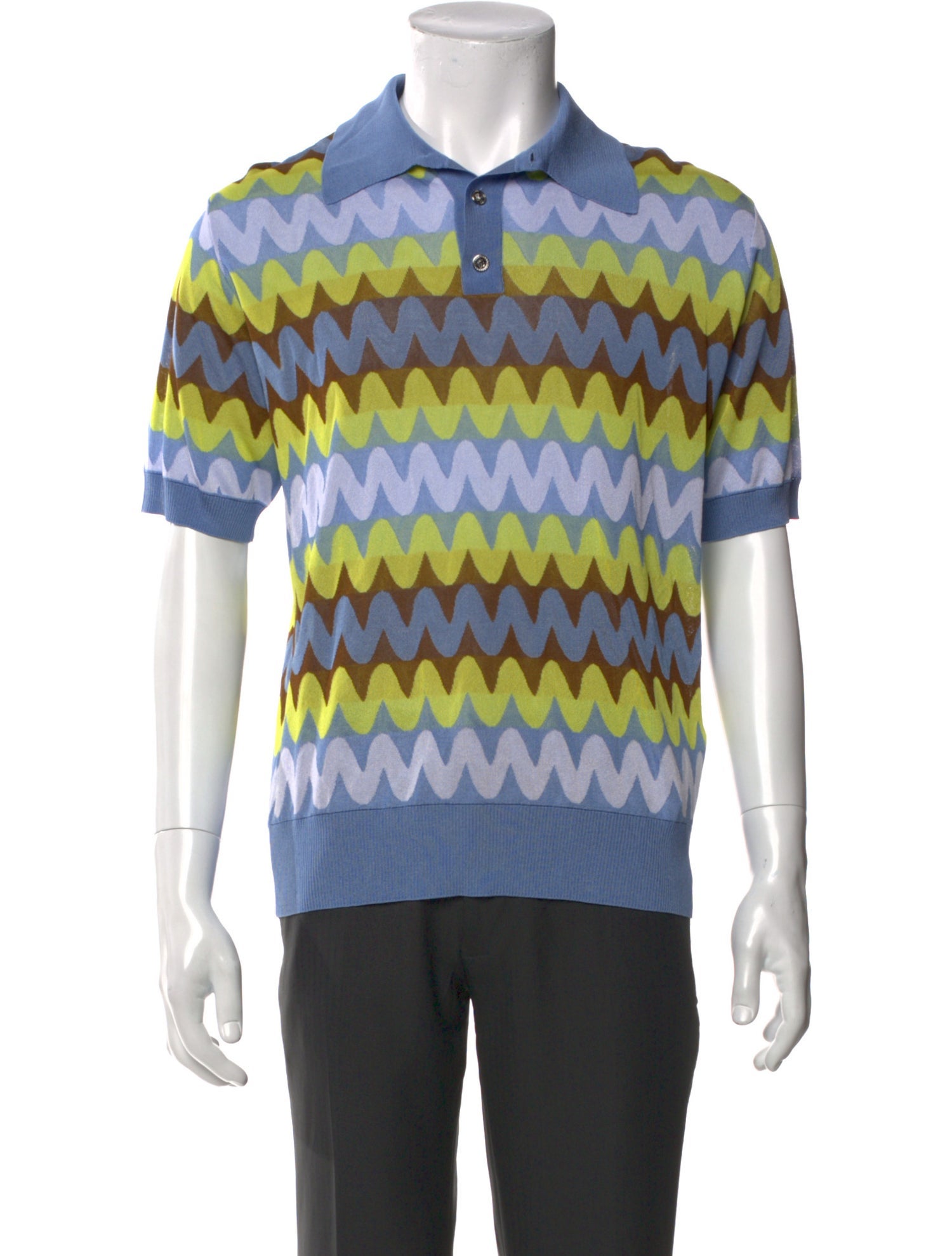 Versace Striped Short Sleeve Shirt w/ Tags