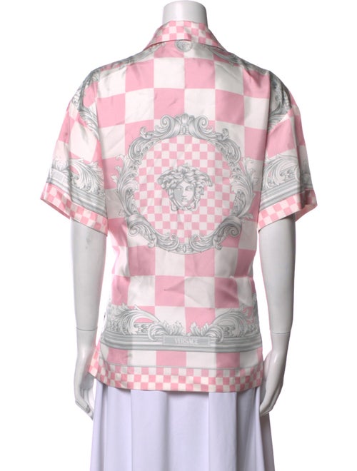 Versace Silk Printed Button-Up Top
