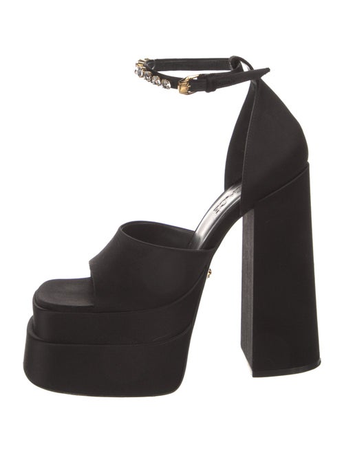 Versace Satin Crystal Embellishments Sandals