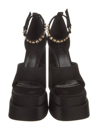 Versace Satin Crystal Embellishments Sandals