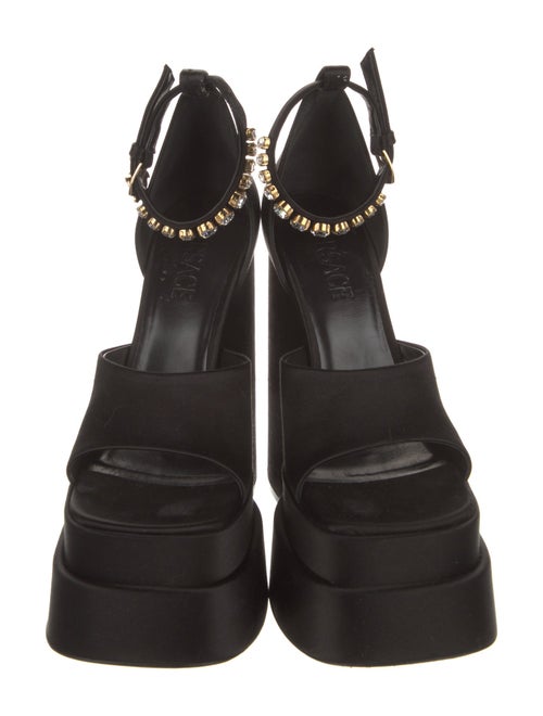 Versace Satin Crystal Embellishments Sandals