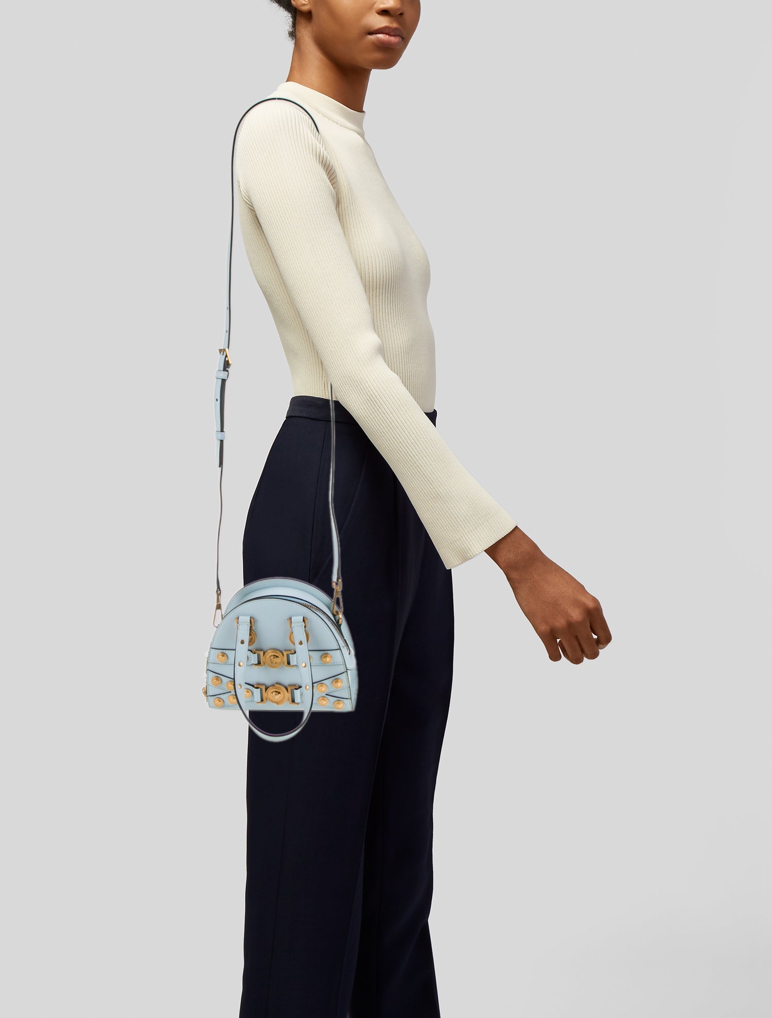 Versace Leather Top Handle Bag