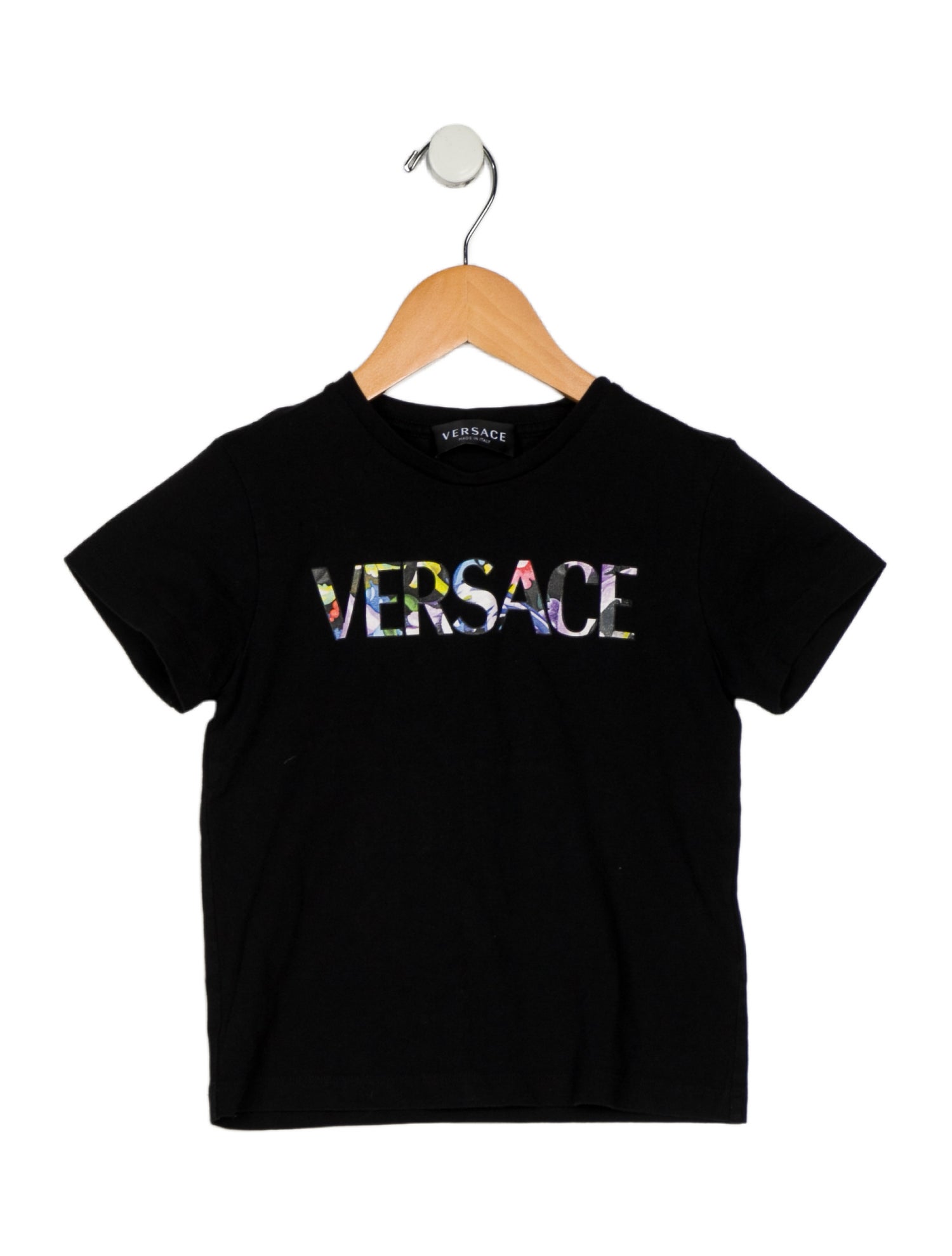 Versace infant girls' black multicolored t-shirt