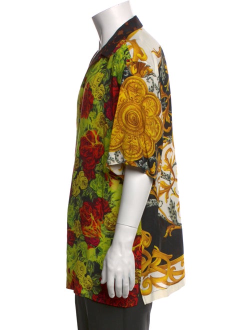 Versace Floral Print Short Sleeve Shirt