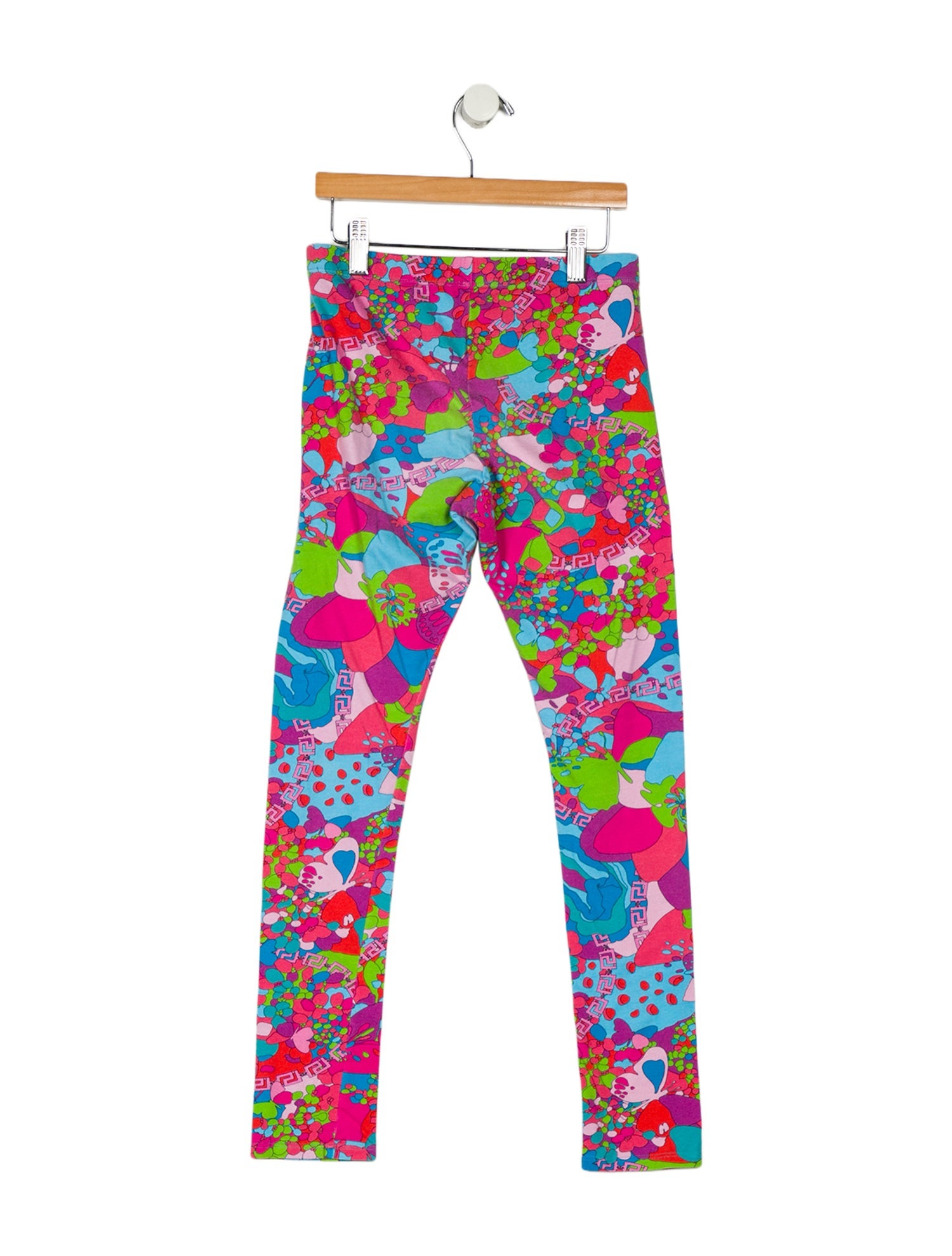 Versace kid girls' multicolored leggings