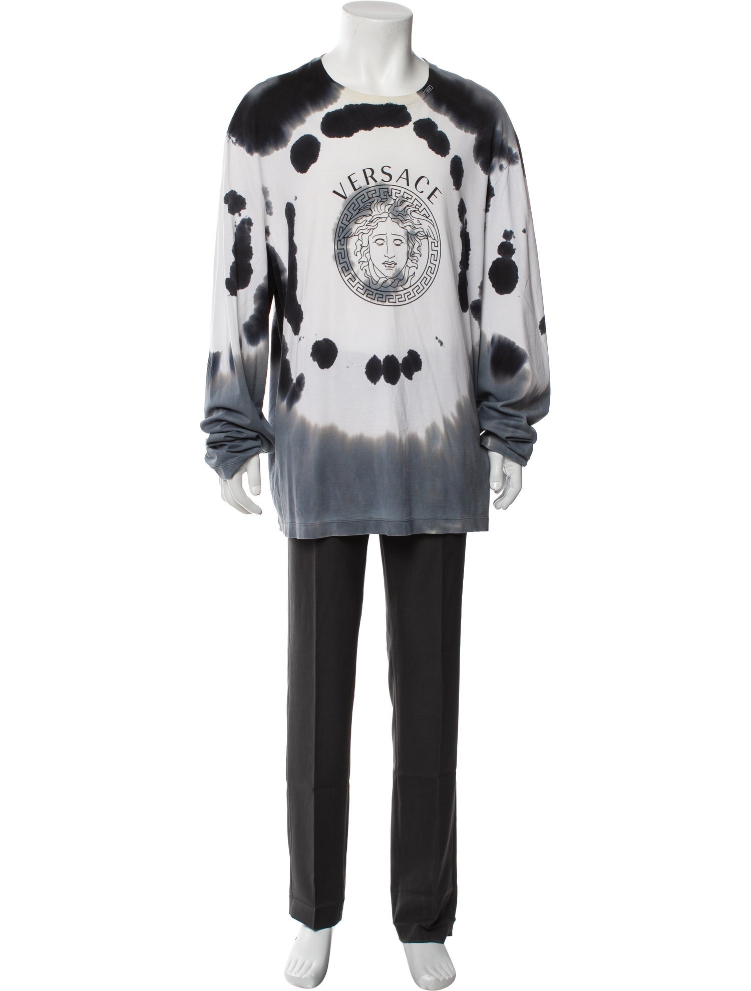 Versace Printed Scoop Neck Henley