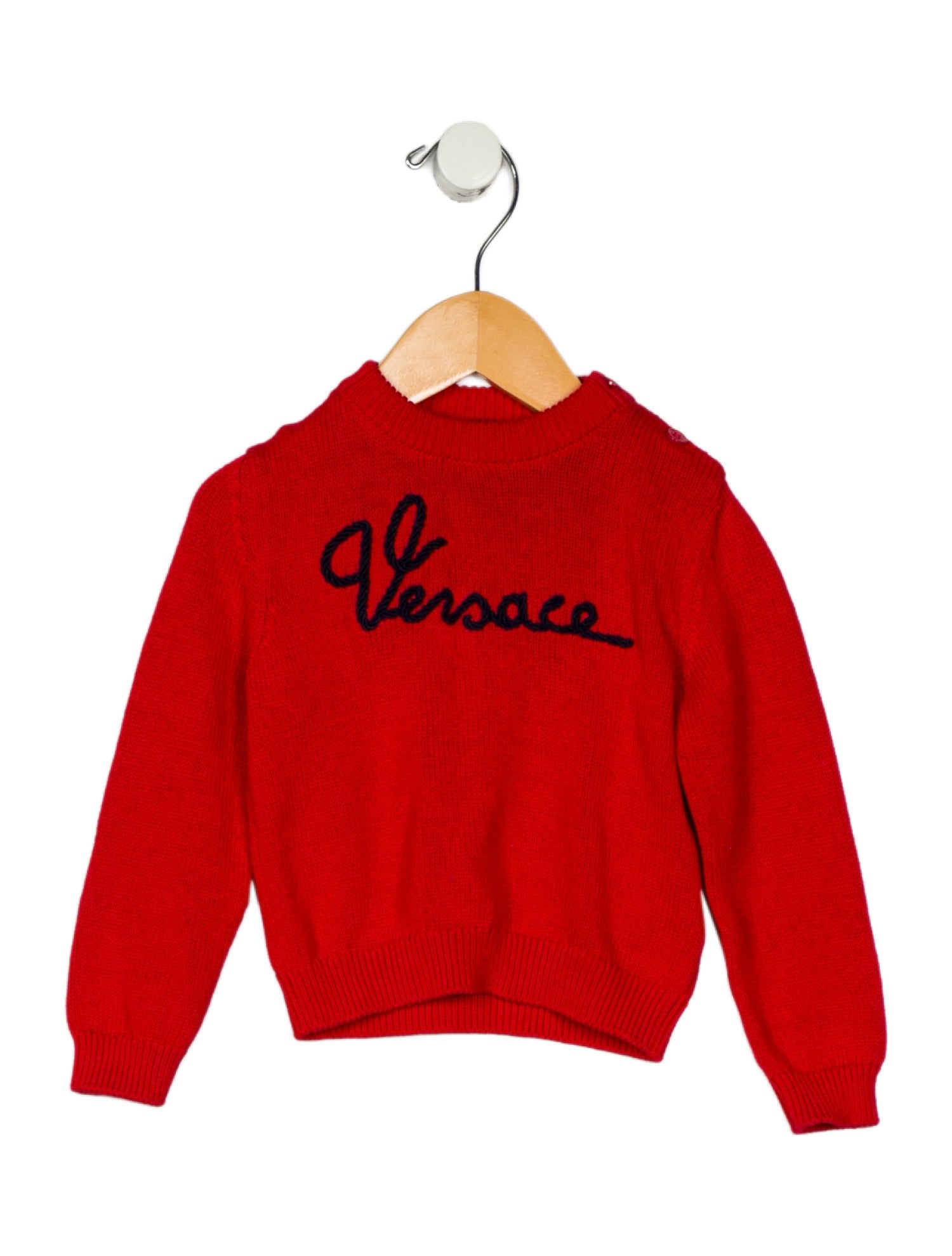 Versace infant girls' red and black sweater