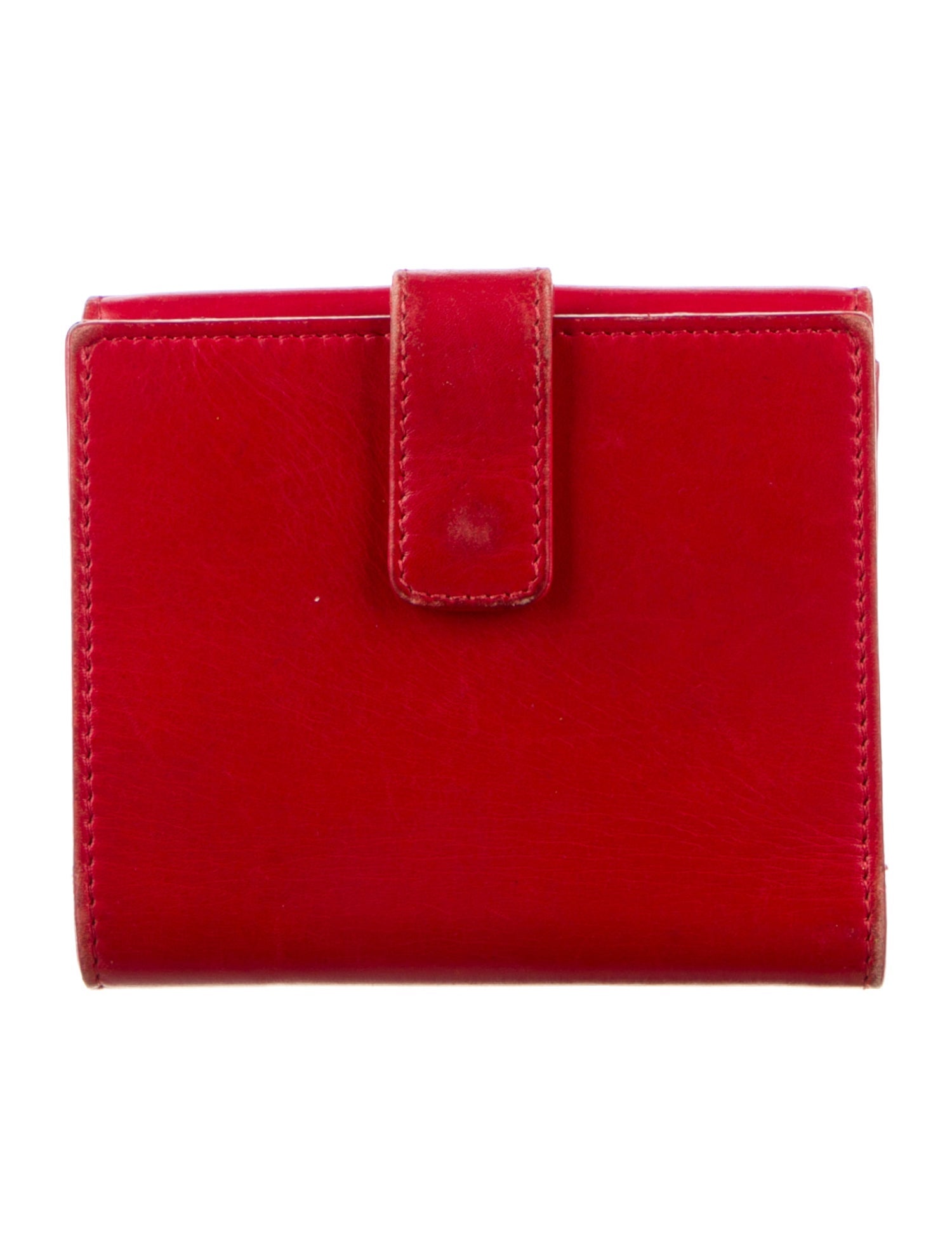 Versace Leather Graphic Print Compact Wallet