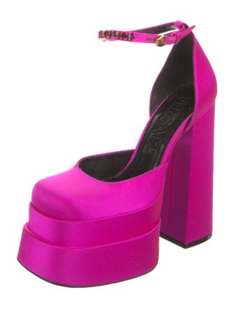 Versace Medusa Insignia Satin D'Orsay Pumps