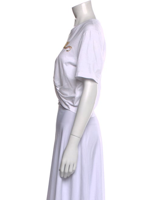 Versace Graphic Print Crew Neck Crop Top