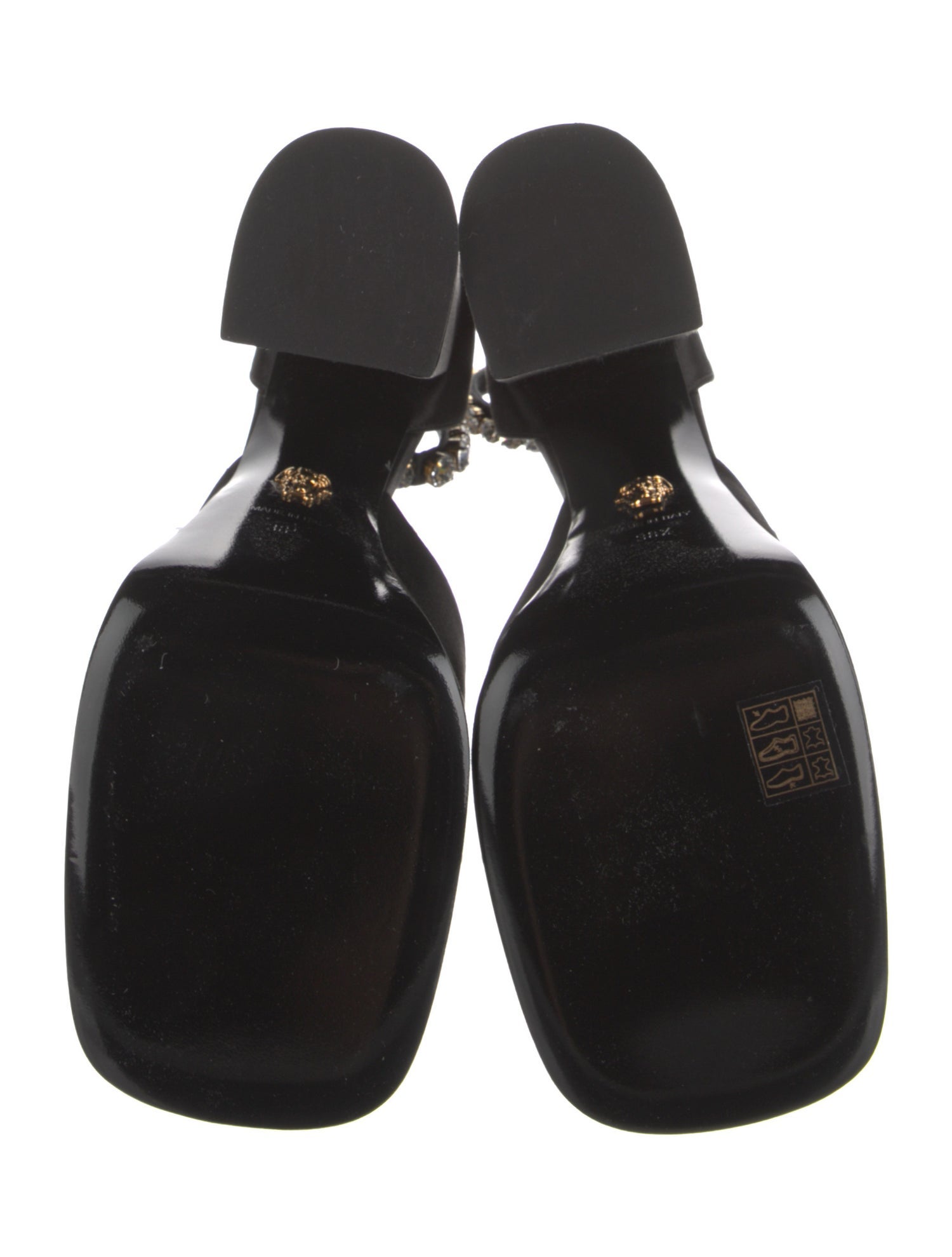 Versace Satin Crystal Embellishments D'Orsay Pumps