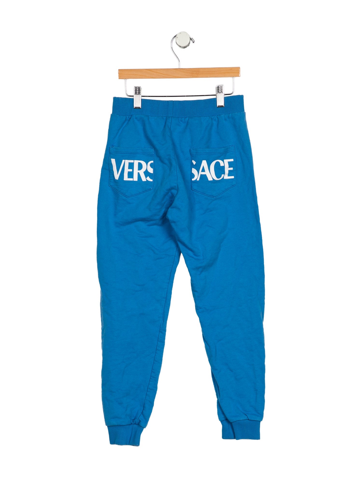 Versace kid boys' blue and white sweatpants