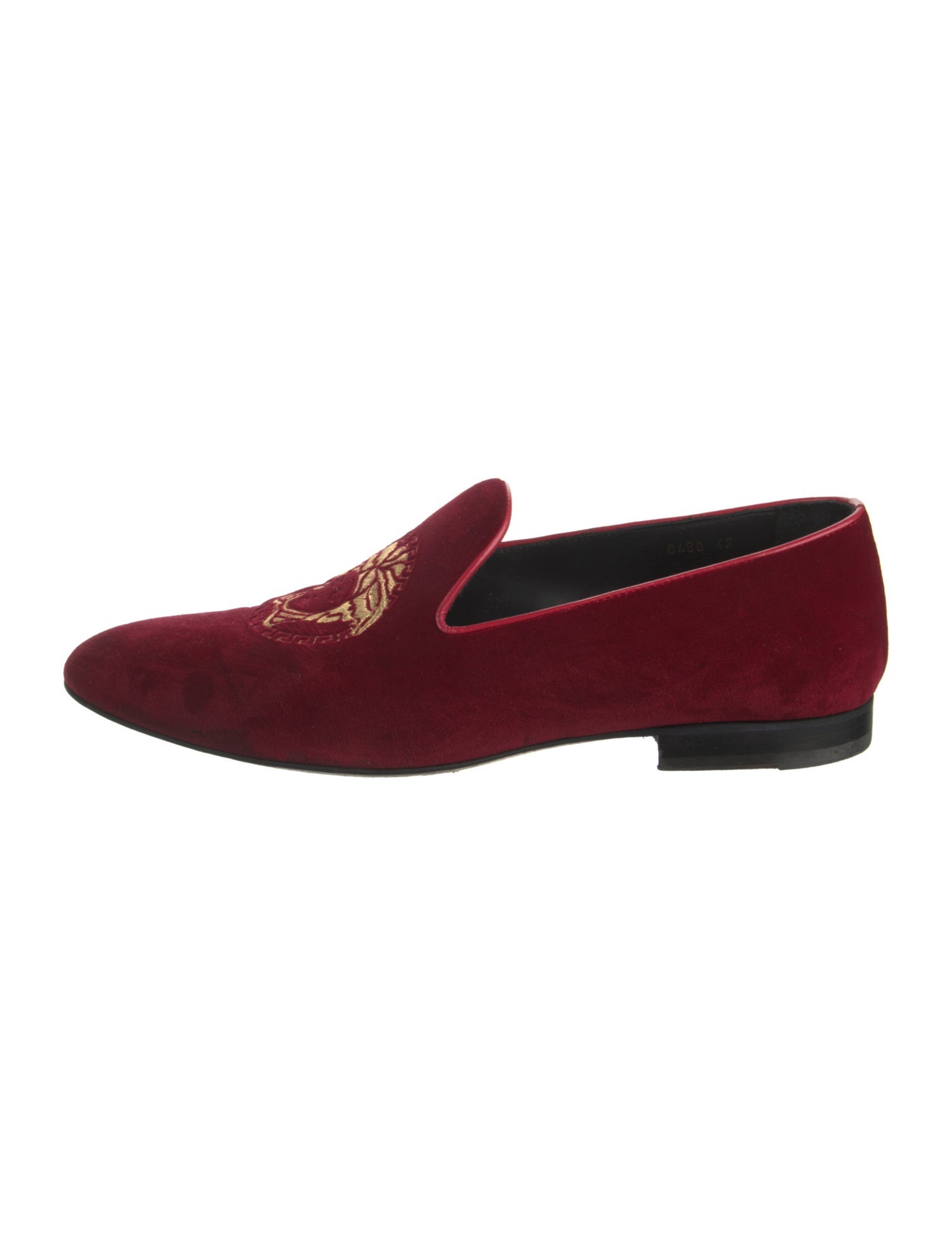 Versace Medusa Insignia Velvet Loafers