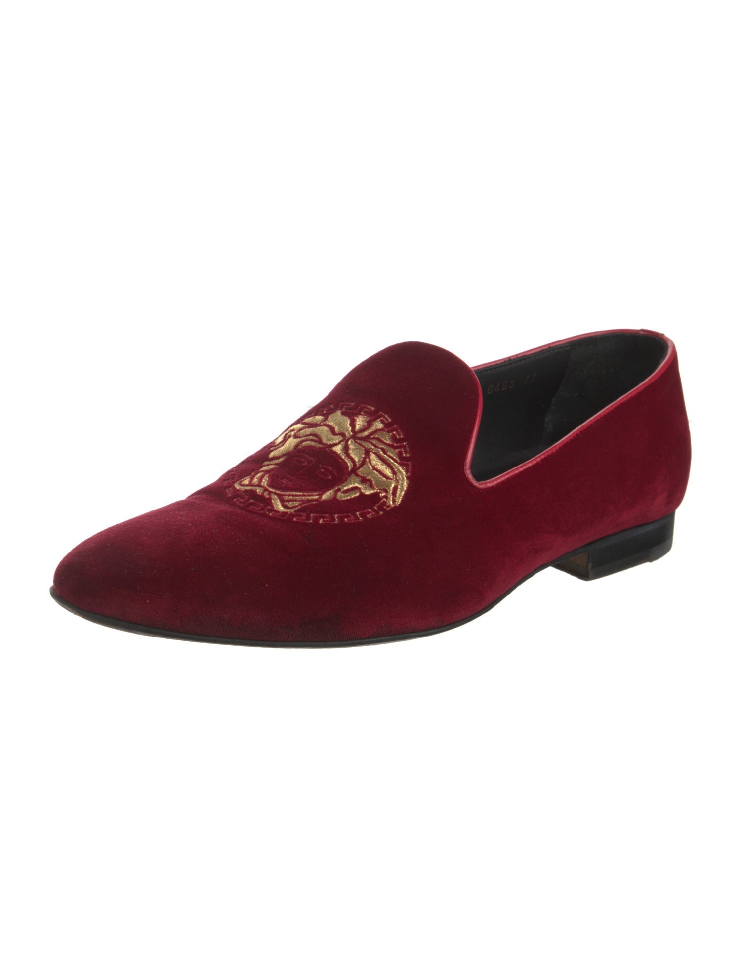 Versace Medusa Insignia Velvet Loafers