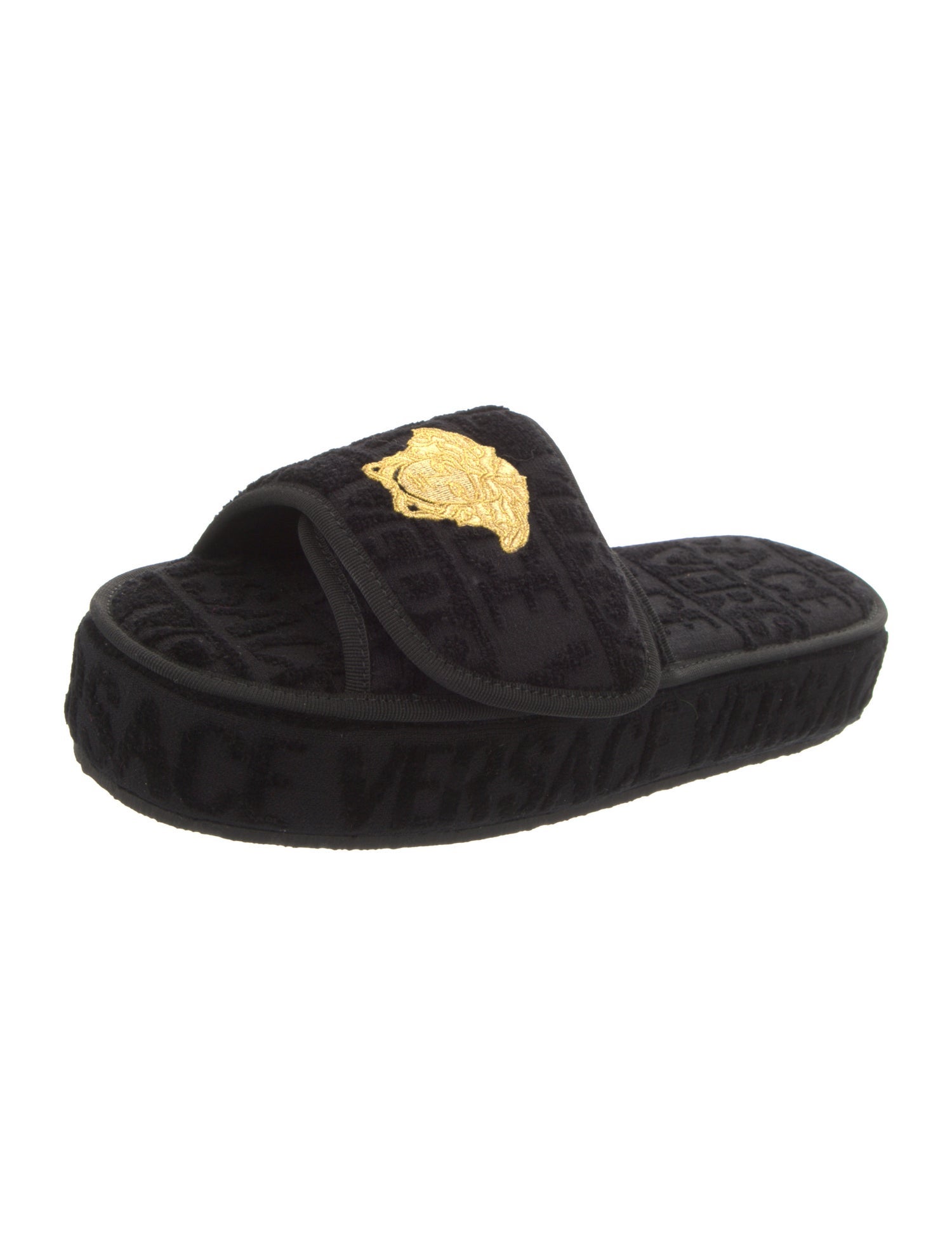 Versace Embroidered Accent Slippers w/ Tags